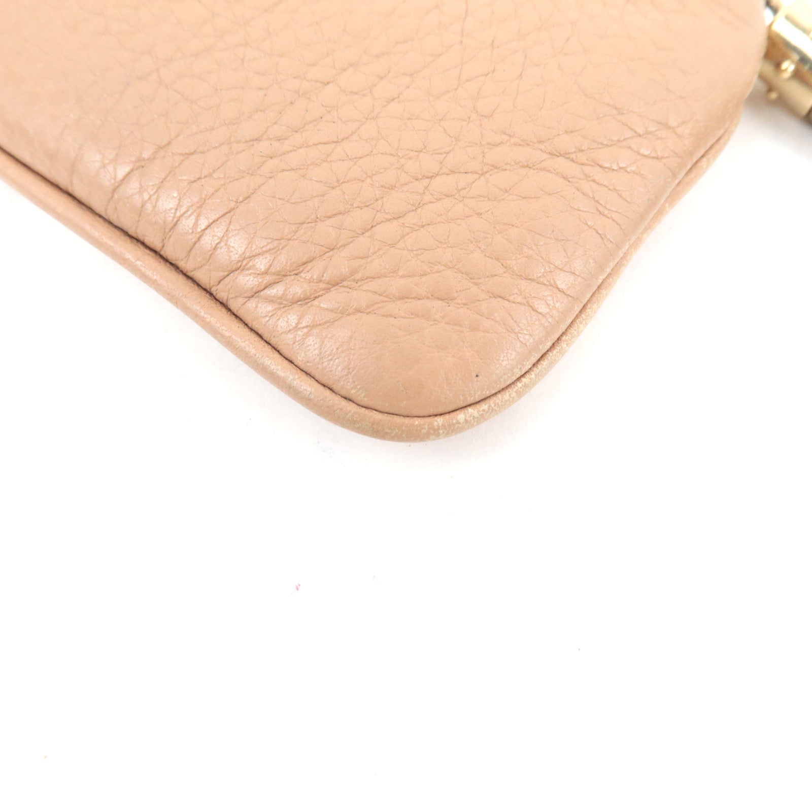 GUCCI Soho Interlocking G Coin Case Leather Beige 354358