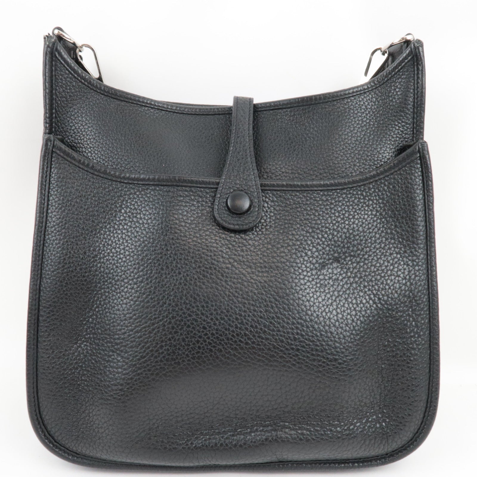 HERMES Evelyn 3 PM □O Stamp (2011) Taurillon Clemence Black Silver HDW *Strap