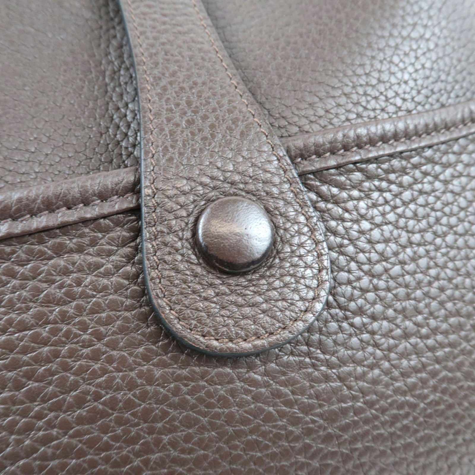 HERMES Evelyn 3 GM Shoulder Bag □M Stamp (2009) Taurillon Clemence Brown Silver HDW *Dust bag, Strap