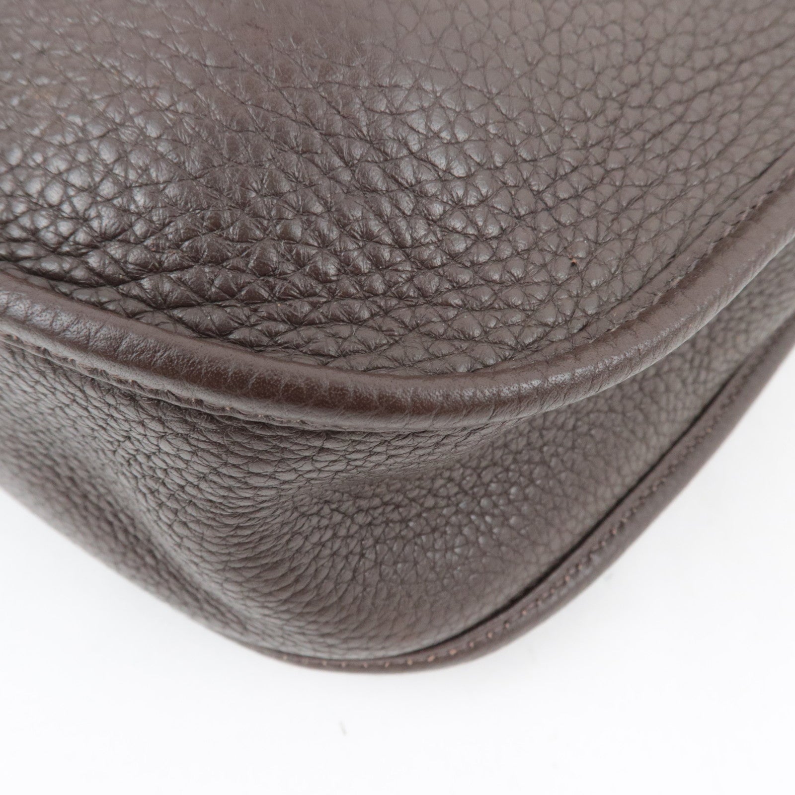 HERMES Evelyn 3 GM Shoulder Bag □M Stamp (2009) Taurillon Clemence Brown Silver HDW *Dust bag, Strap