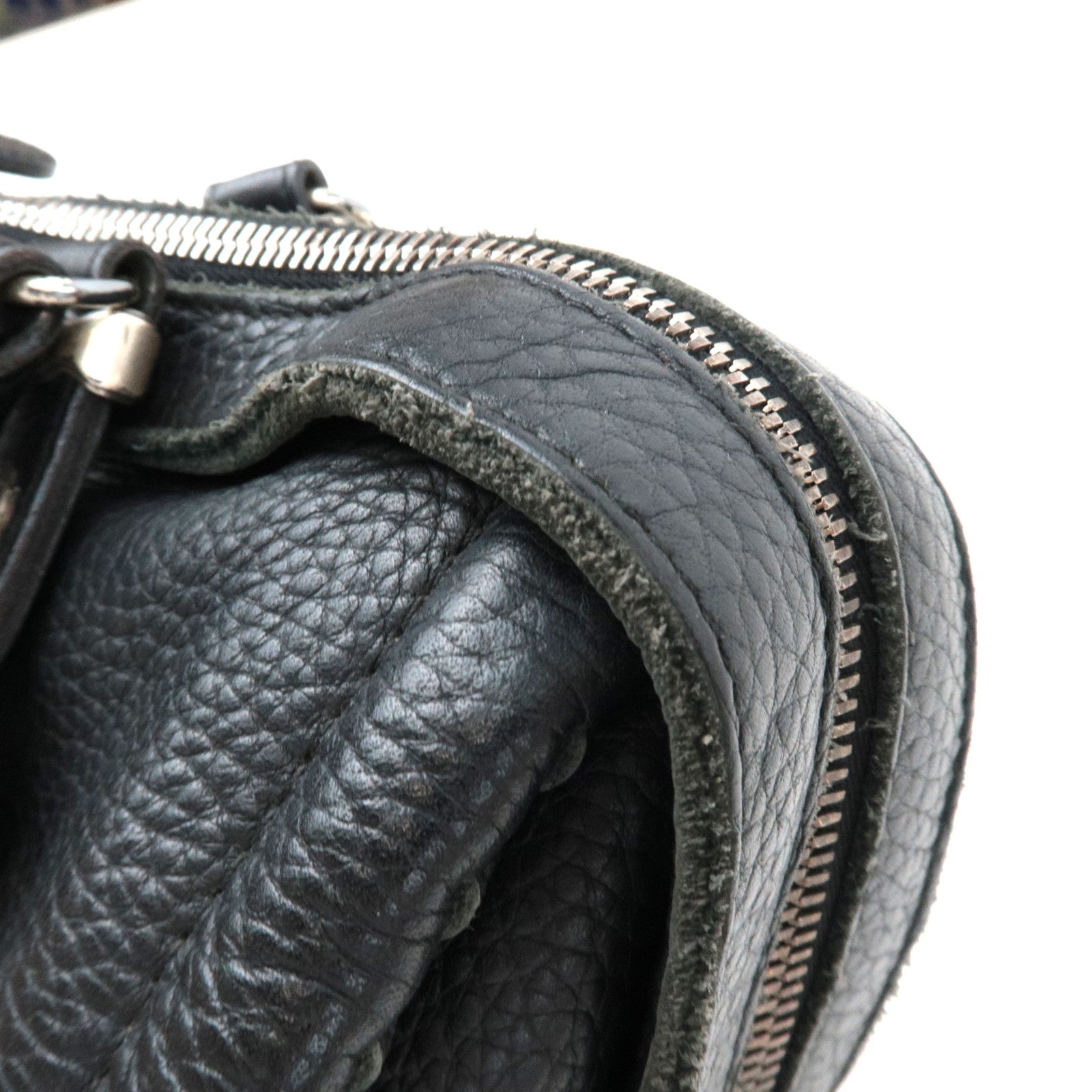 BOTTEGA VENETA Boston Bag Leather Black *Pouch