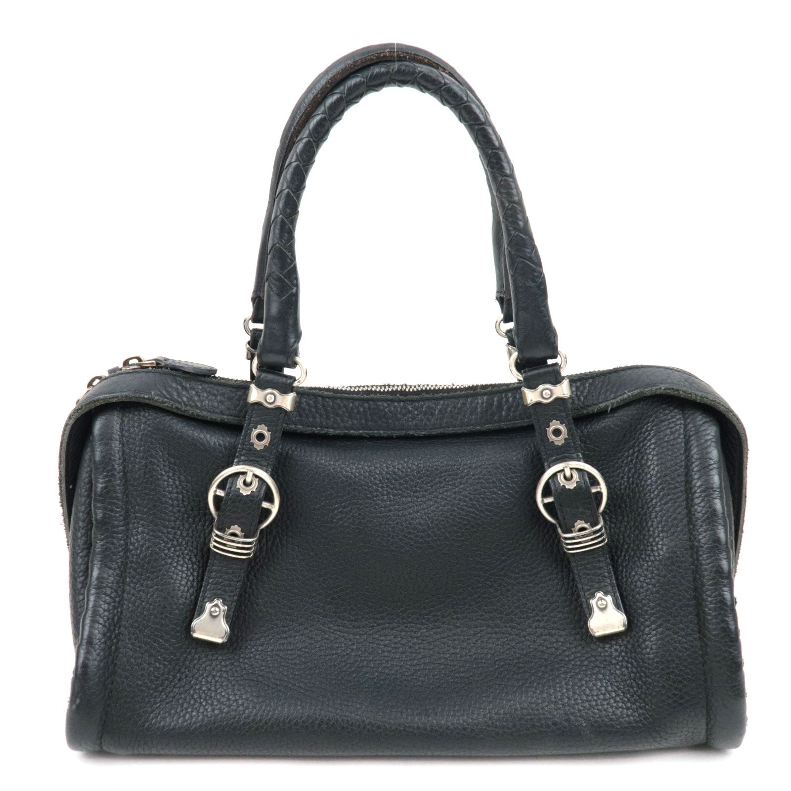 BOTTEGA VENETA Boston Bag Leather Black *Pouch