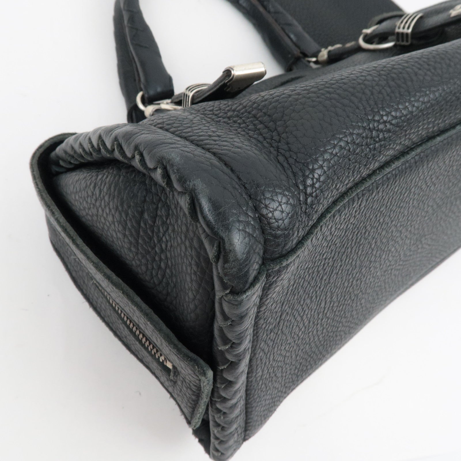BOTTEGA VENETA Boston Bag Leather Black *Pouch