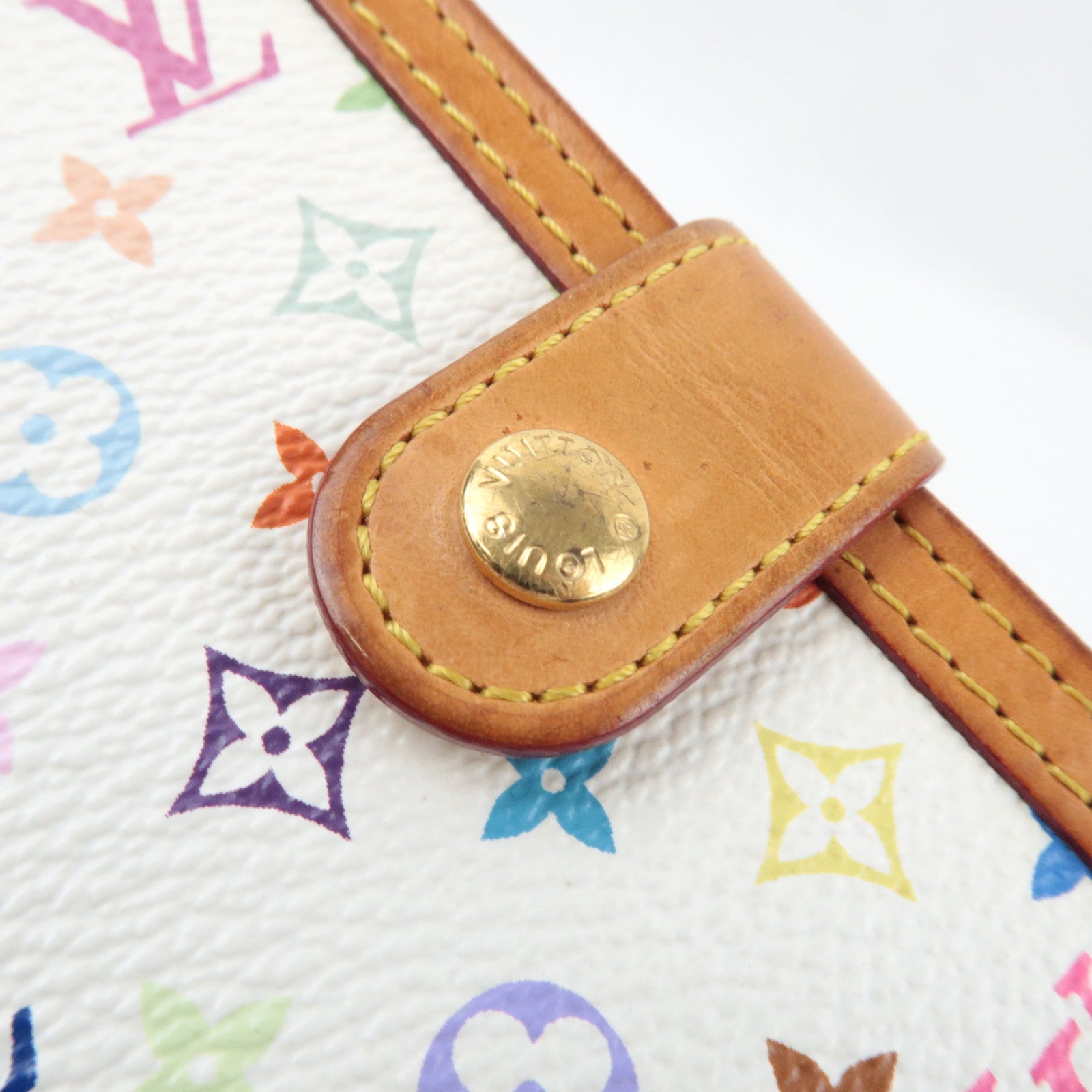 Louis Vuitton Monogram Multicolor Agenda PM Planner Cover Blanc R20896 CA1015 *Scale