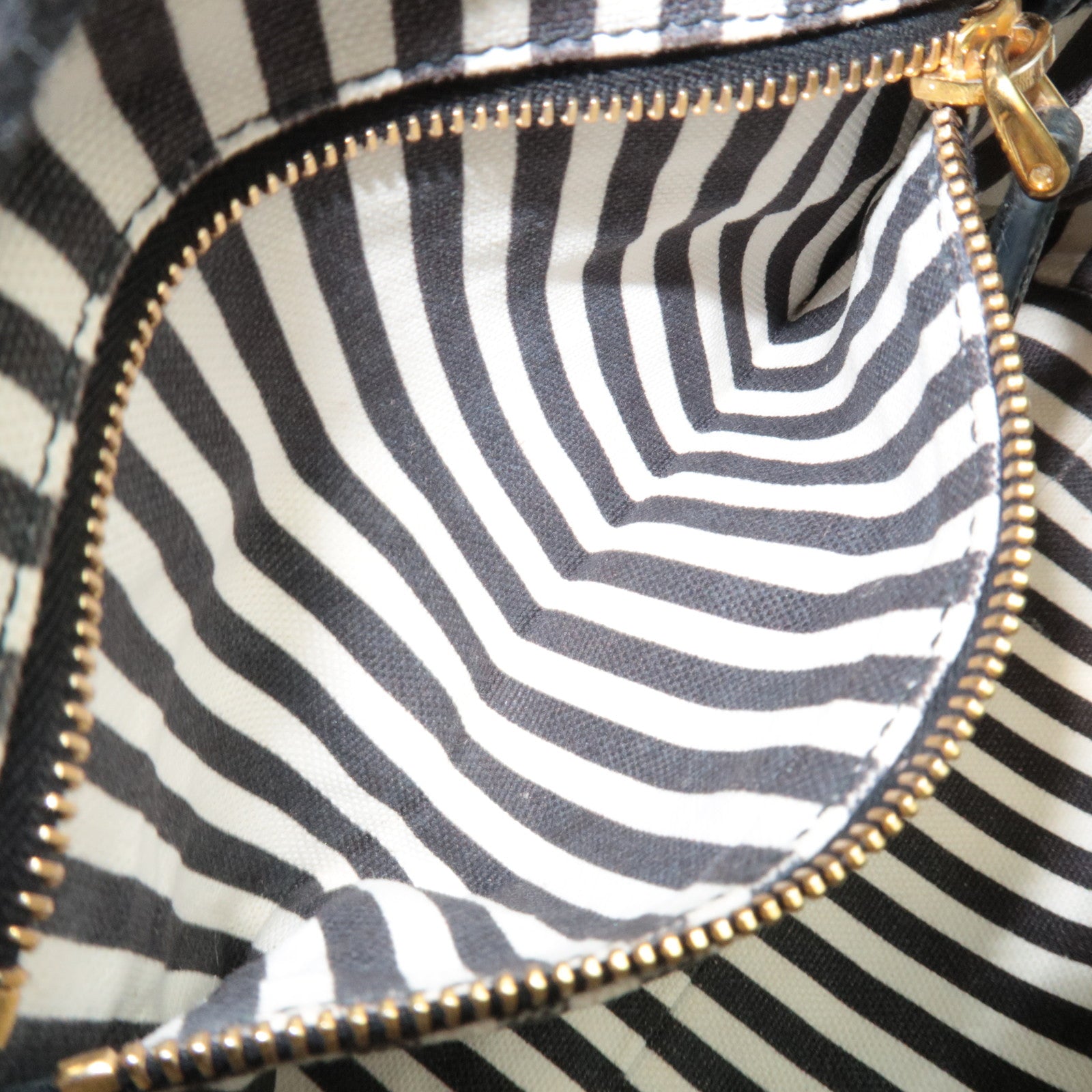 PRADA Canapa Pouch Cosmetic Pouch Canvas Leather Black