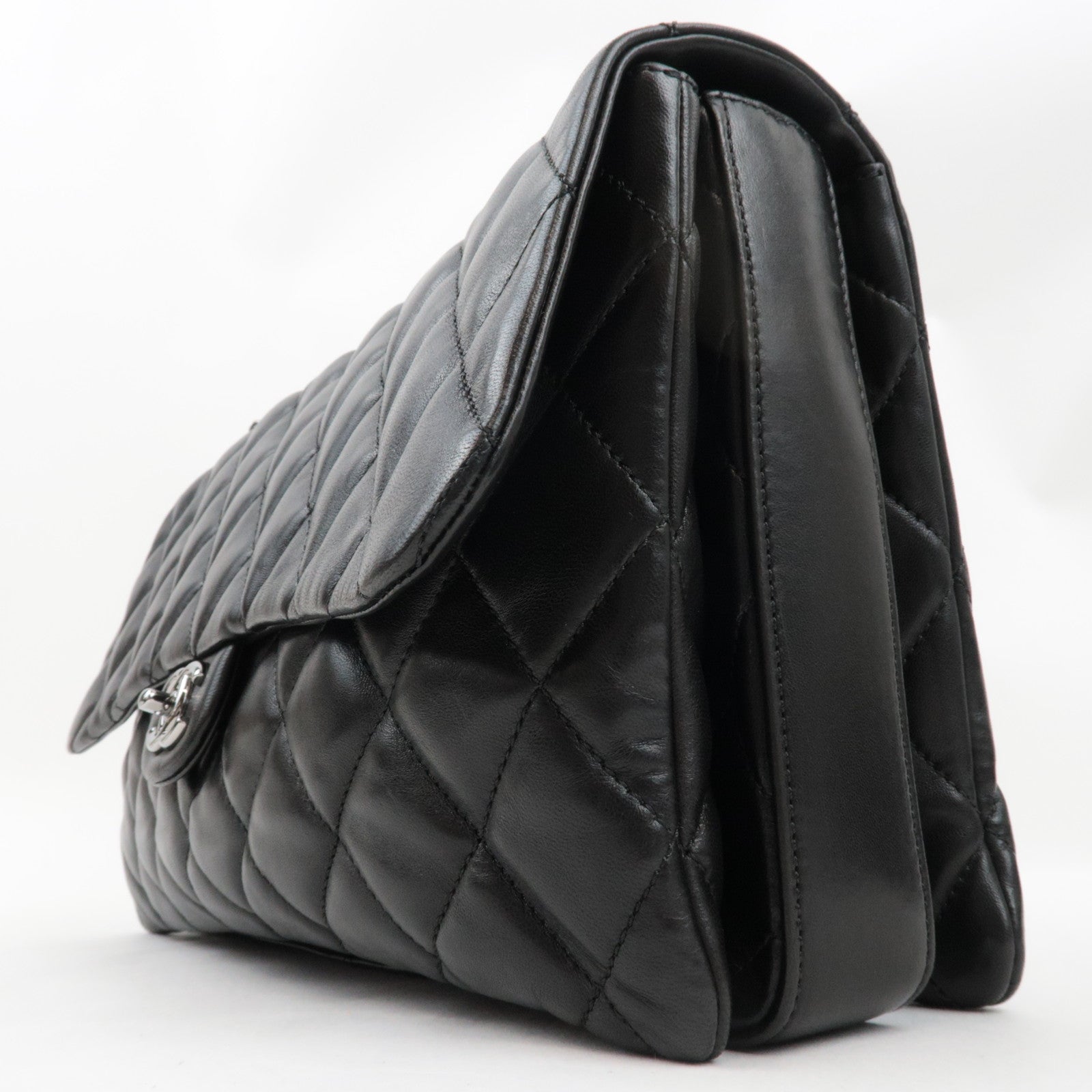 CHANEL Matelasse Chain Shoulder Bag Leather Black Silver HDW *Dust bag, G card