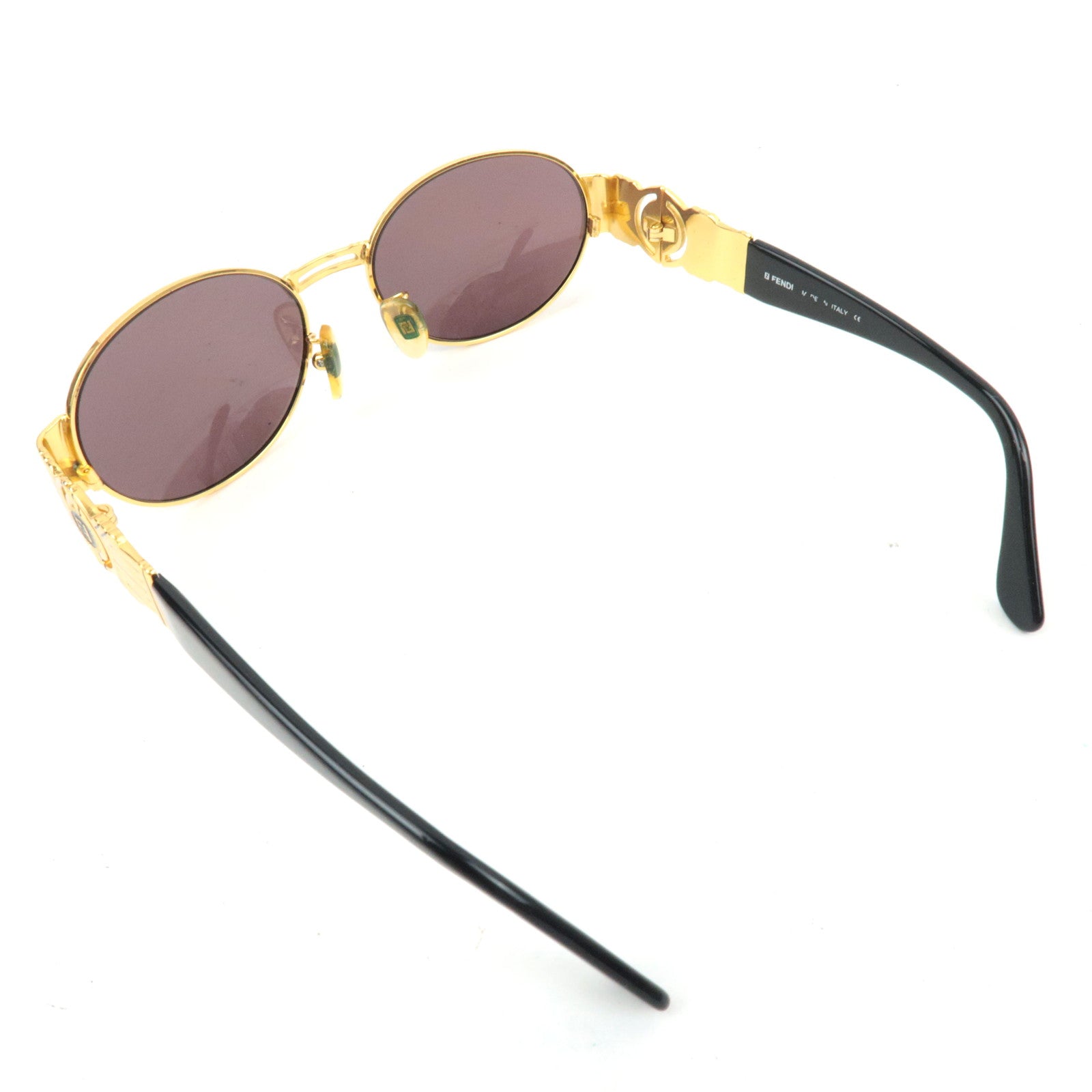 FENDI Oval Shape Sunglasses Sl7034 COL.101 Metal Gold Black