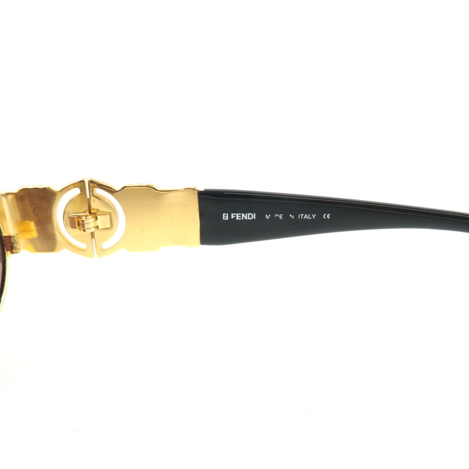 FENDI Oval Shape Sunglasses Sl7034 COL.101 Metal Gold Black