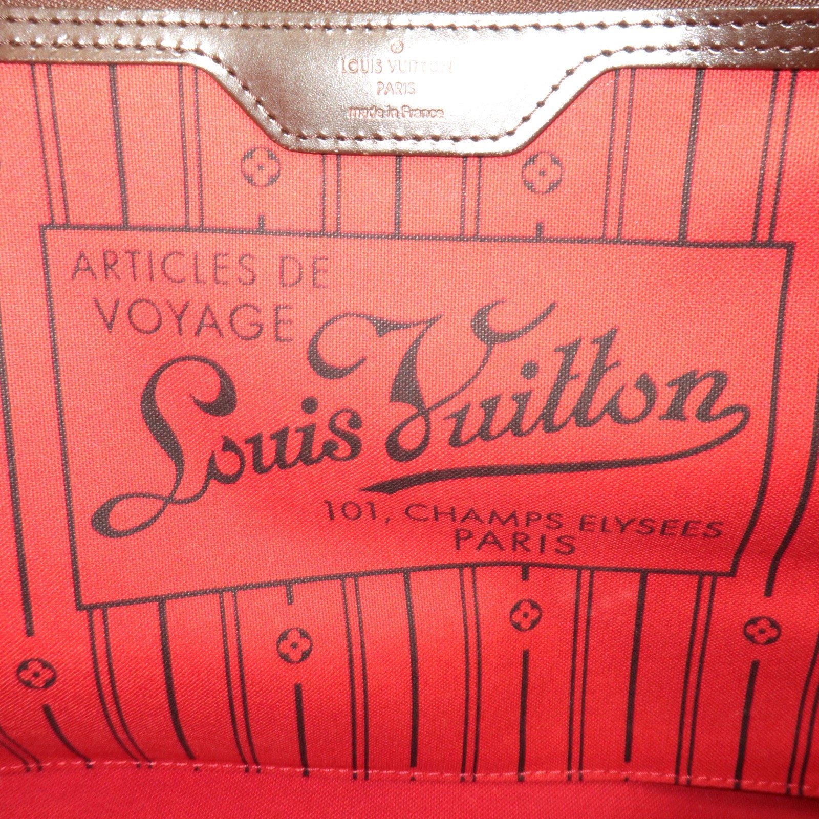 Louis Vuitton Damier Neverfull MM Tote Bag N51105 AR1068