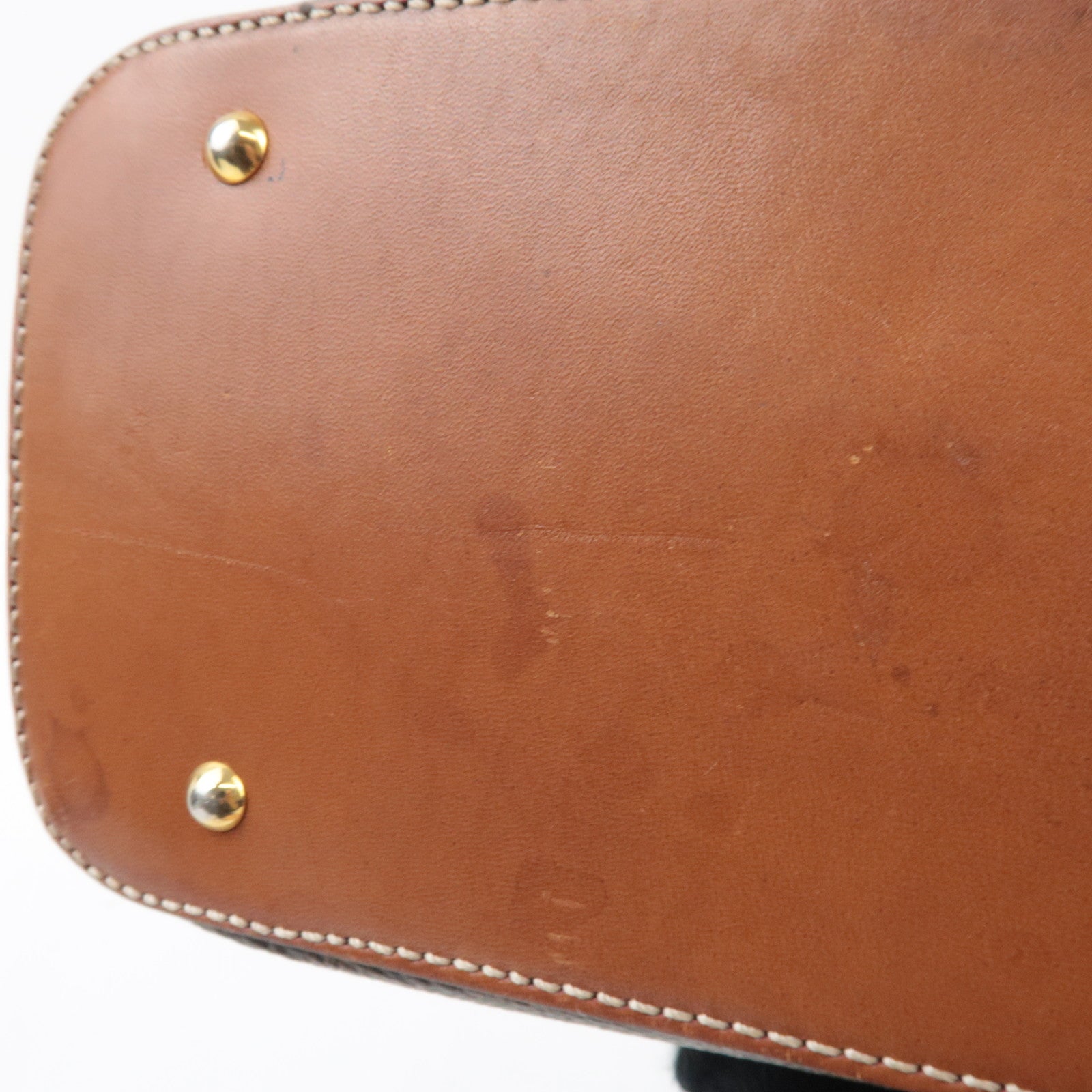 CELINE Macadam Hand Bag PVC Leather Brown