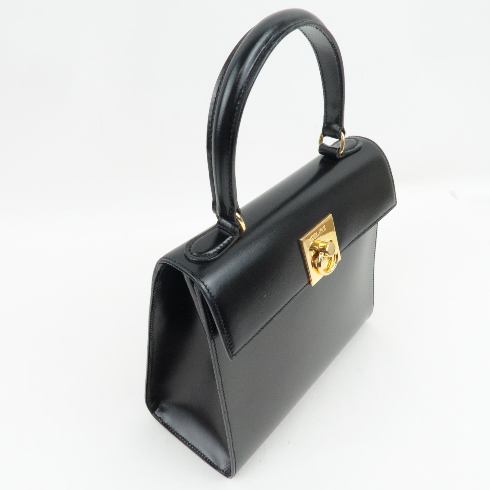 CELINE 2 Way Hand Bag Leather Black *Dust bag, Strap