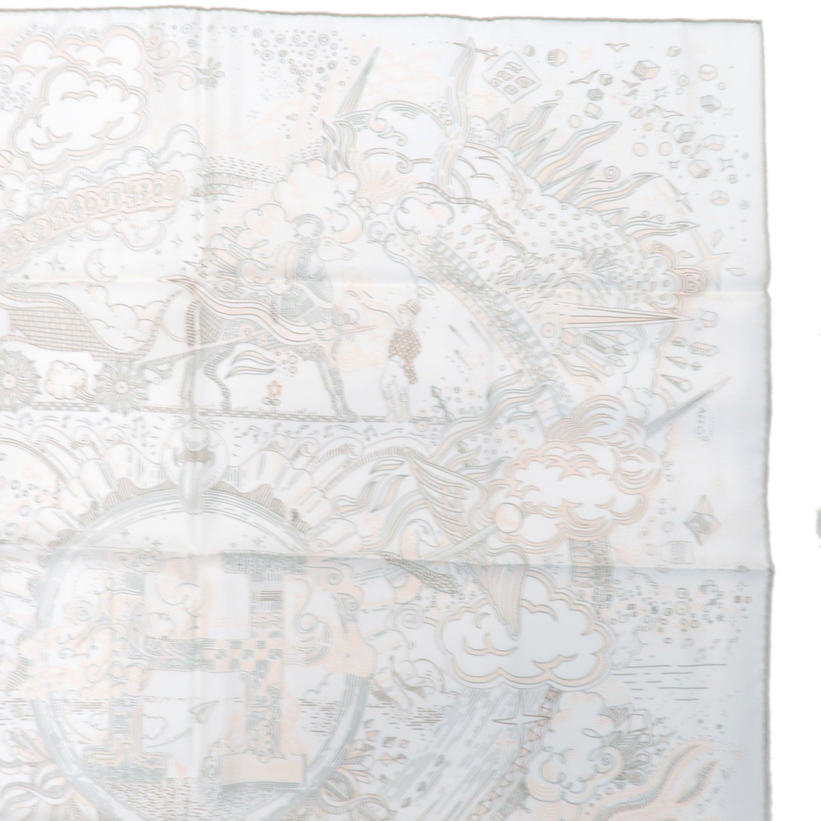 HERMES Carre 90 Scarf PLEASE HOLD THE LINE 2025 S/S Collection 100% Silk Ivory *Box