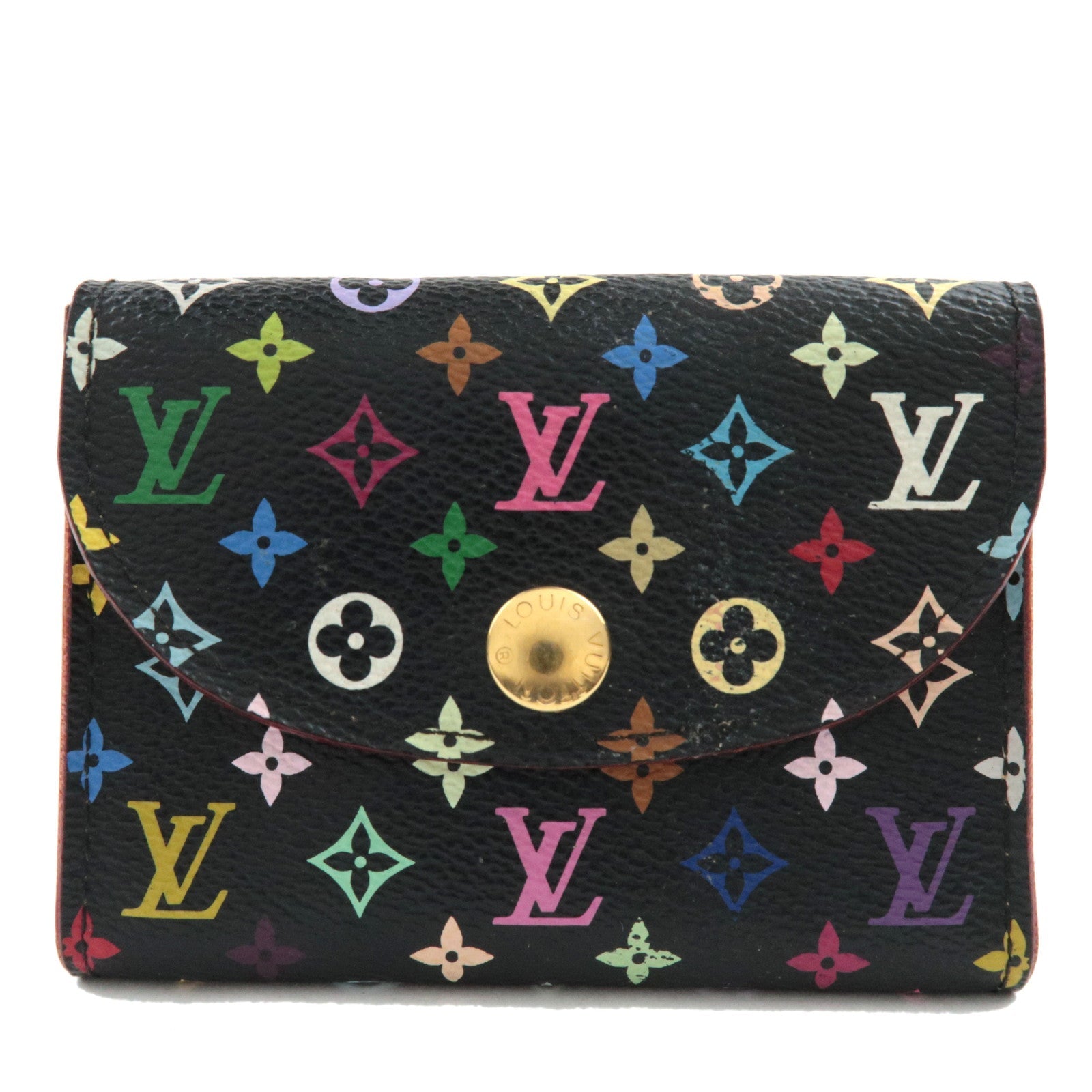 Louis Vuitton Monogram Multicolor Envelope Carte De Visite Wallet Noir M66558 CA2038 77045