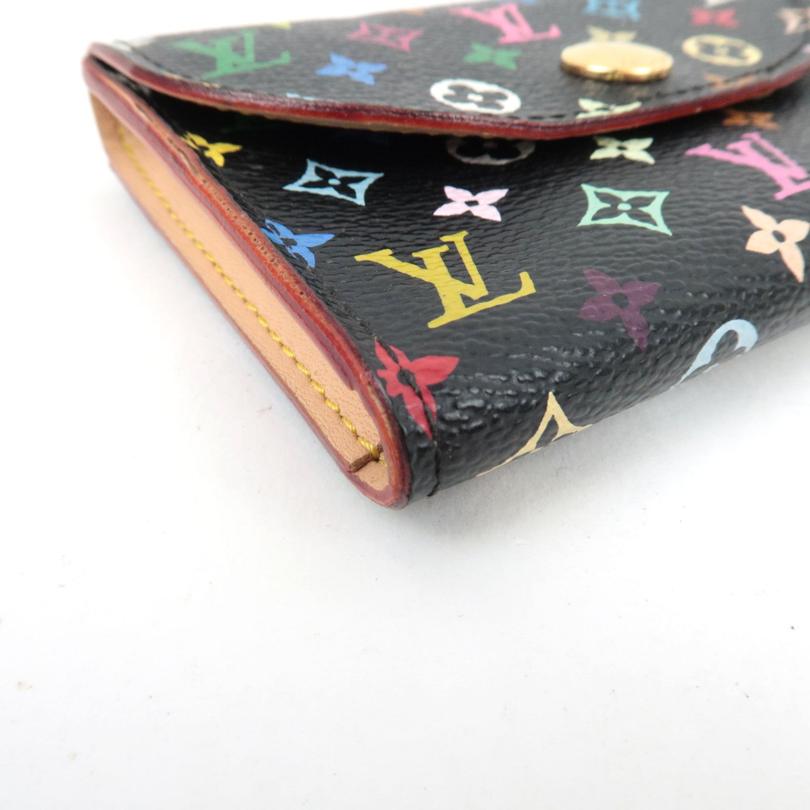 Louis Vuitton Monogram Multicolor Envelope Carte De Visite Wallet Noir M66558 CA2038