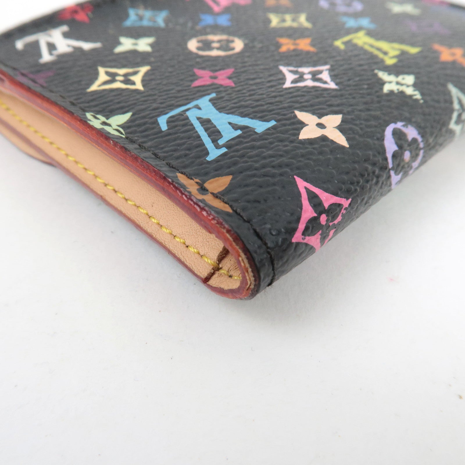 Louis Vuitton Monogram Multicolor Envelope Carte De Visite Wallet Noir M66558 CA2038