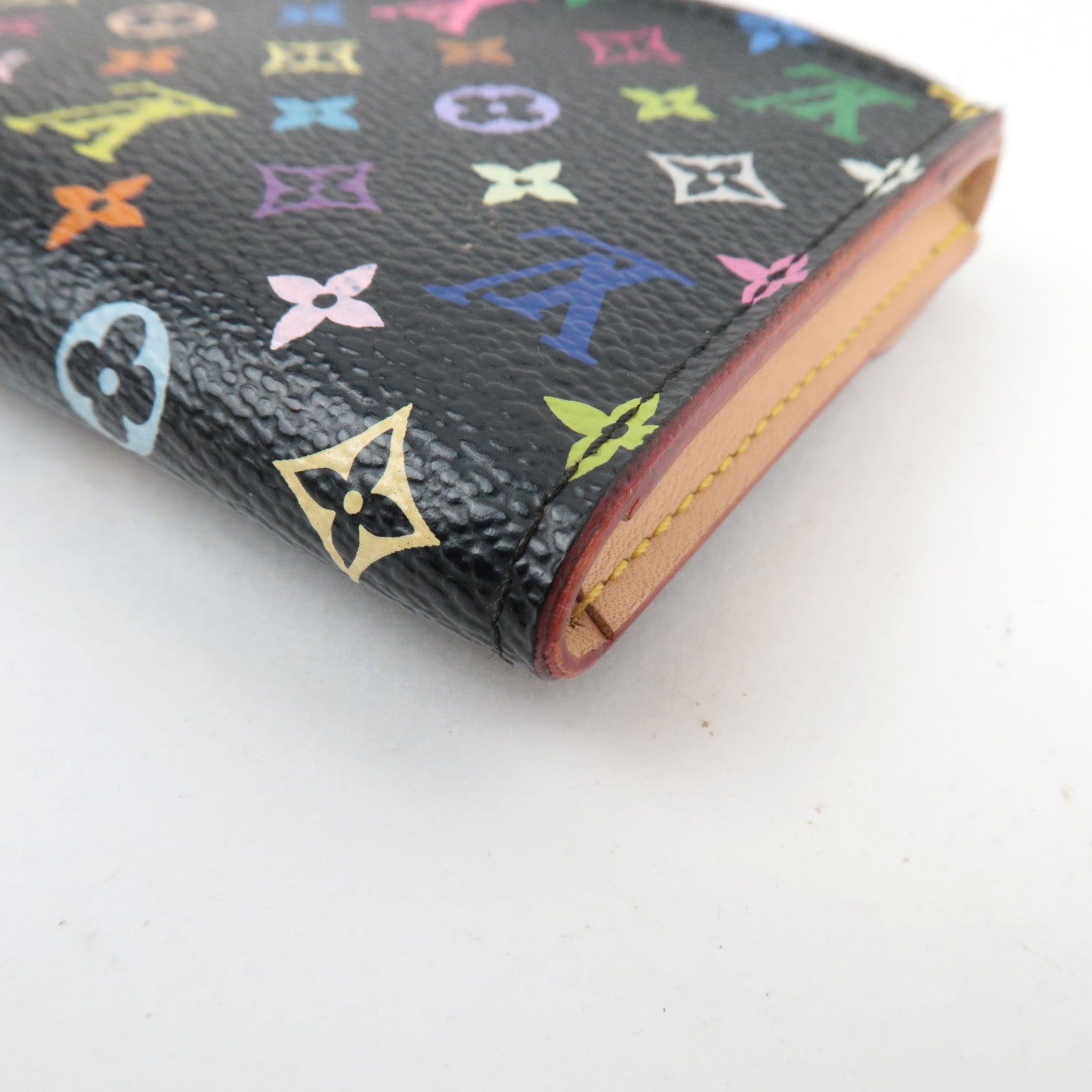 Louis Vuitton Monogram Multicolor Envelope Carte De Visite Wallet Noir M66558 CA2038