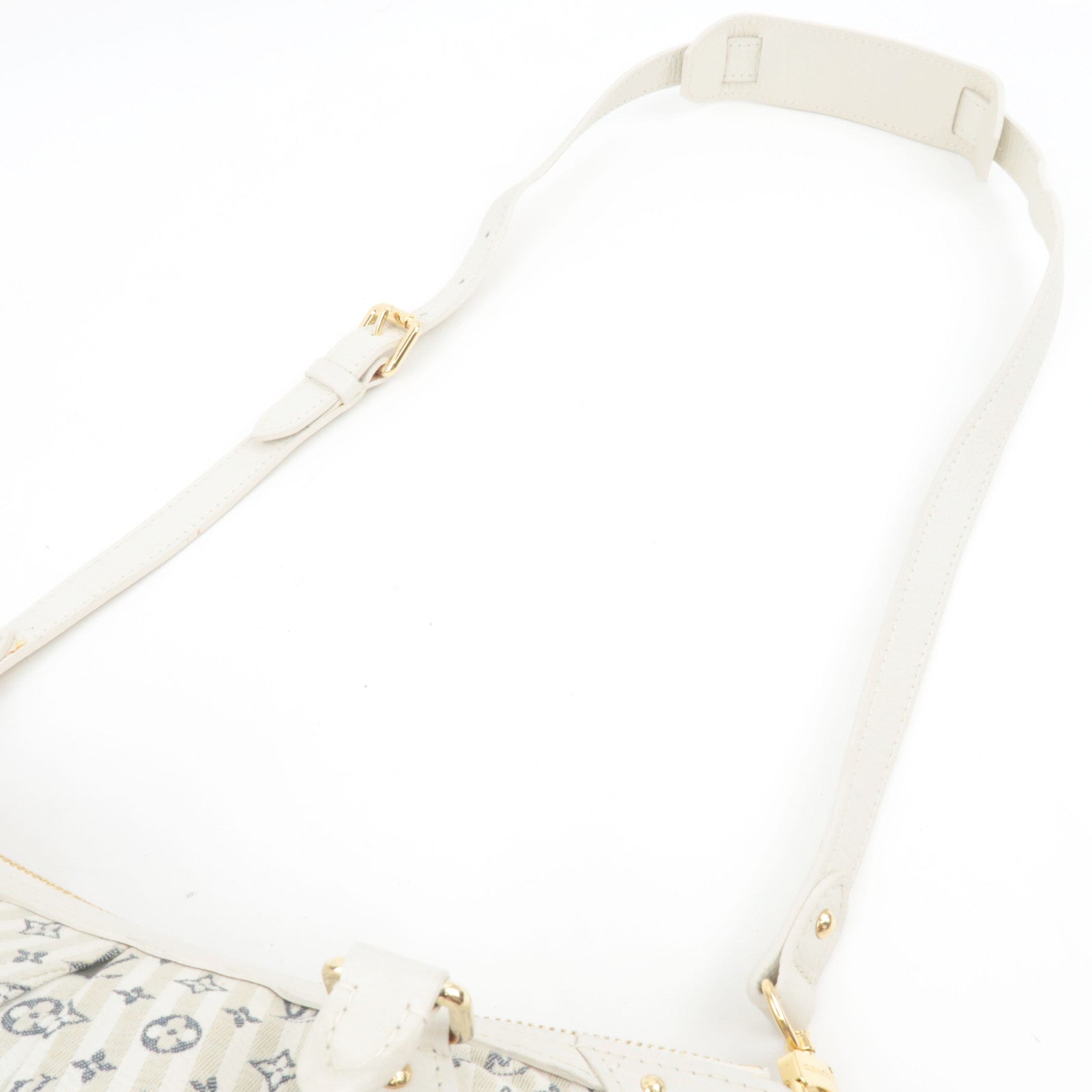 Louis Vuitton Monogram Mini Lin Marina PM 2Way Hand Bag Blue M95494 SR4057 *Strap