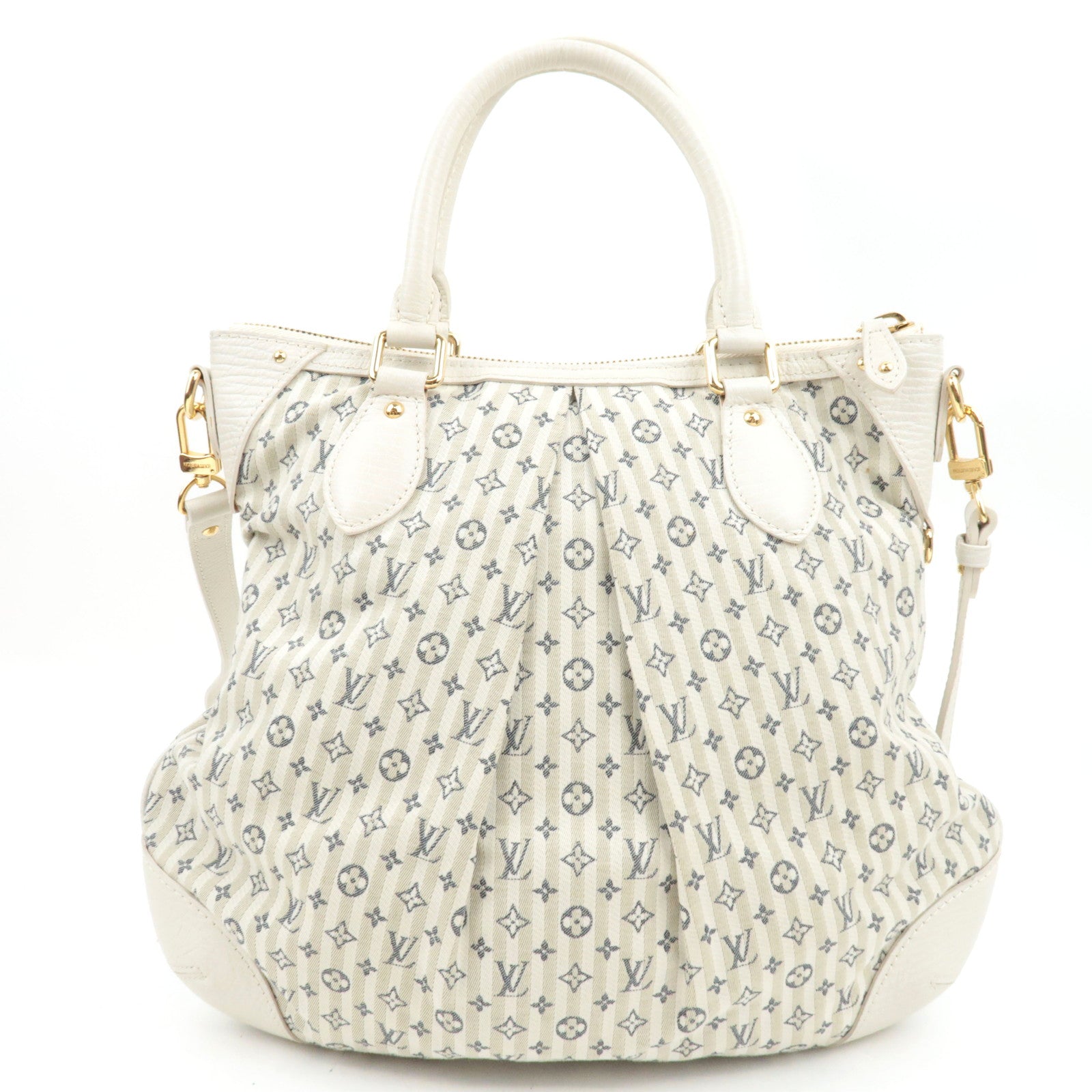 Louis Vuitton Monogram Mini Lin Marina PM 2Way Hand Bag Blue M95494 SR4057 *Strap