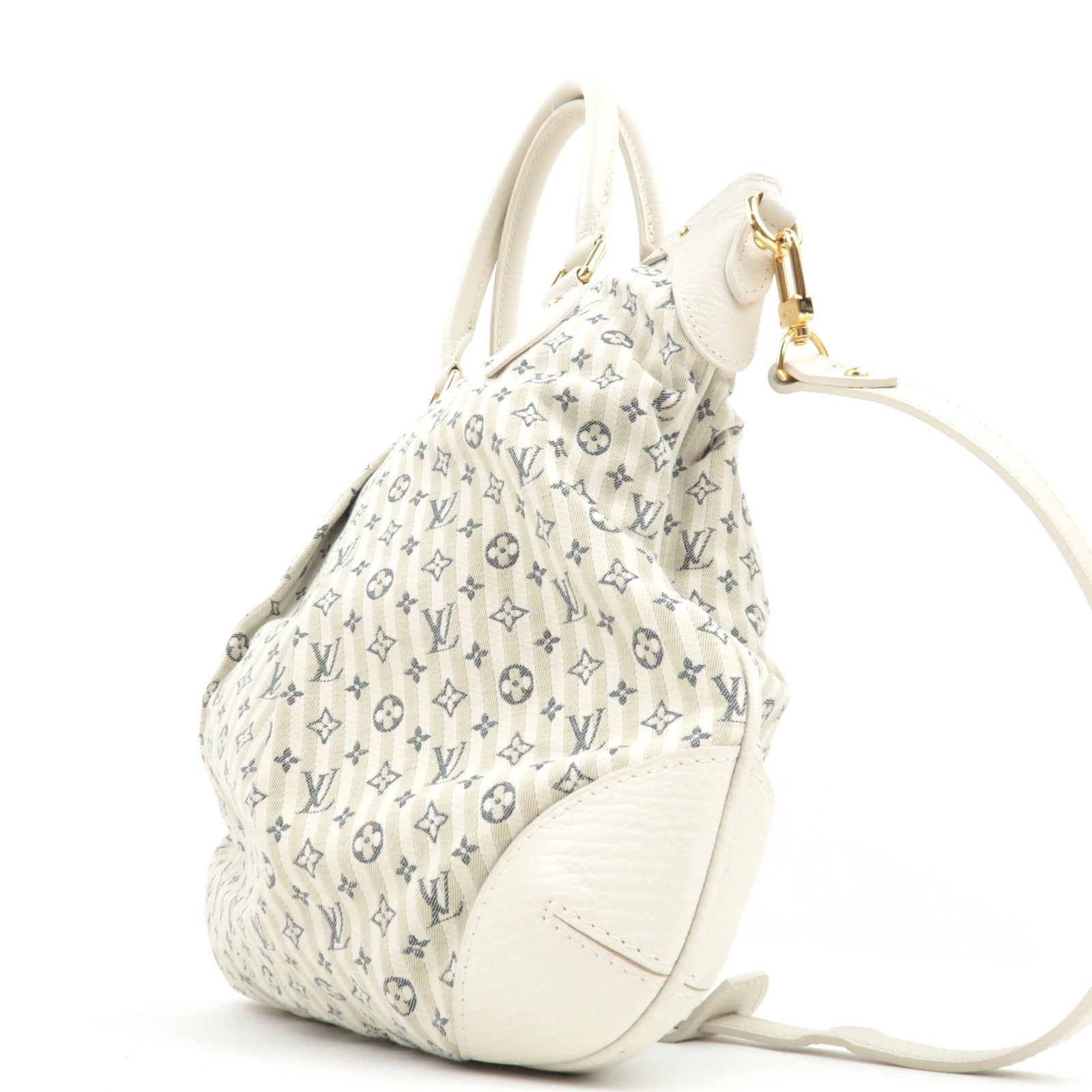 Louis Vuitton Monogram Mini Lin Marina PM 2Way Hand Bag Blue M95494 SR4057 *Strap