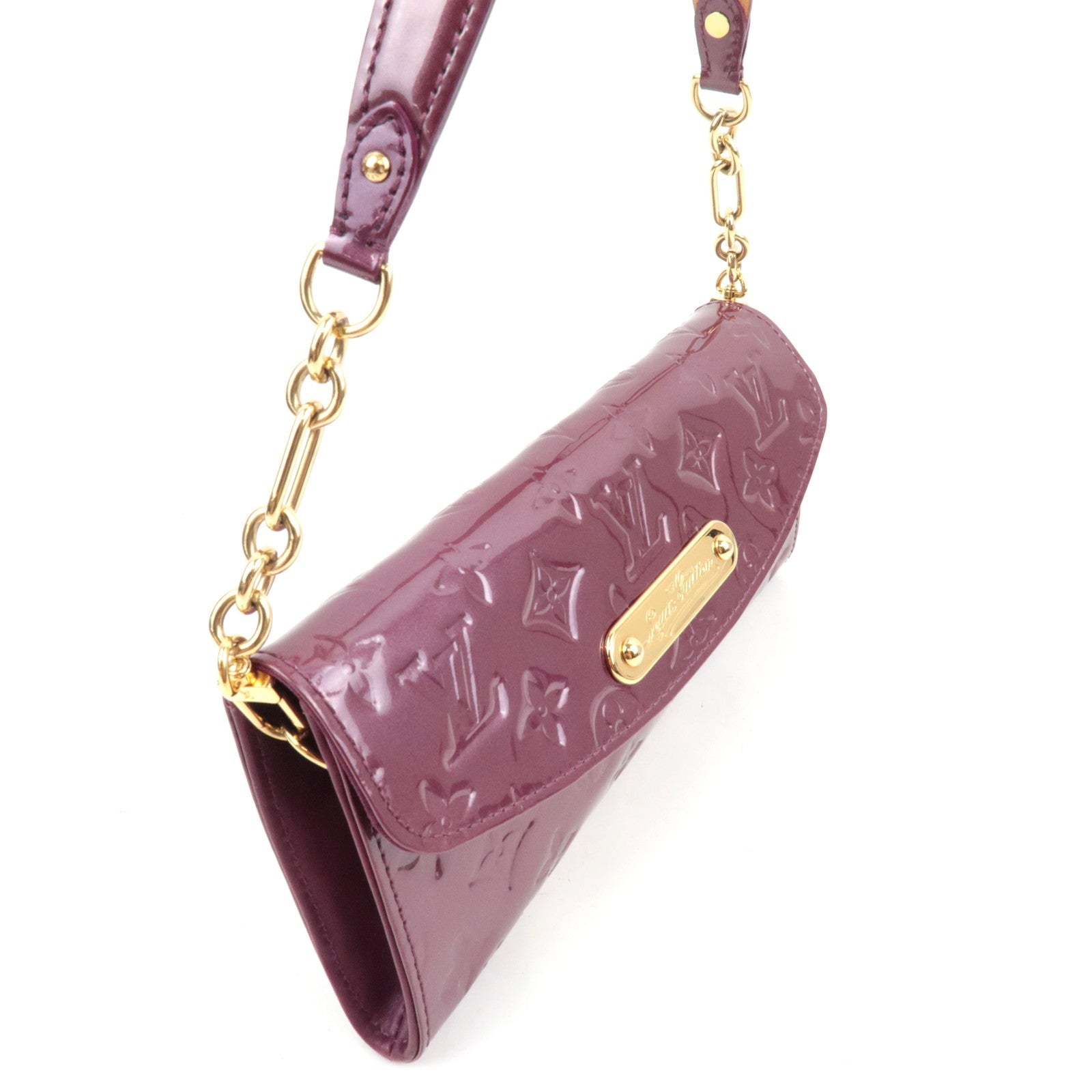 Louis Vuitton Monogram Vernis Sunset Boulevard Shoulder bag Violet M93571 TH3068 *Dust bag