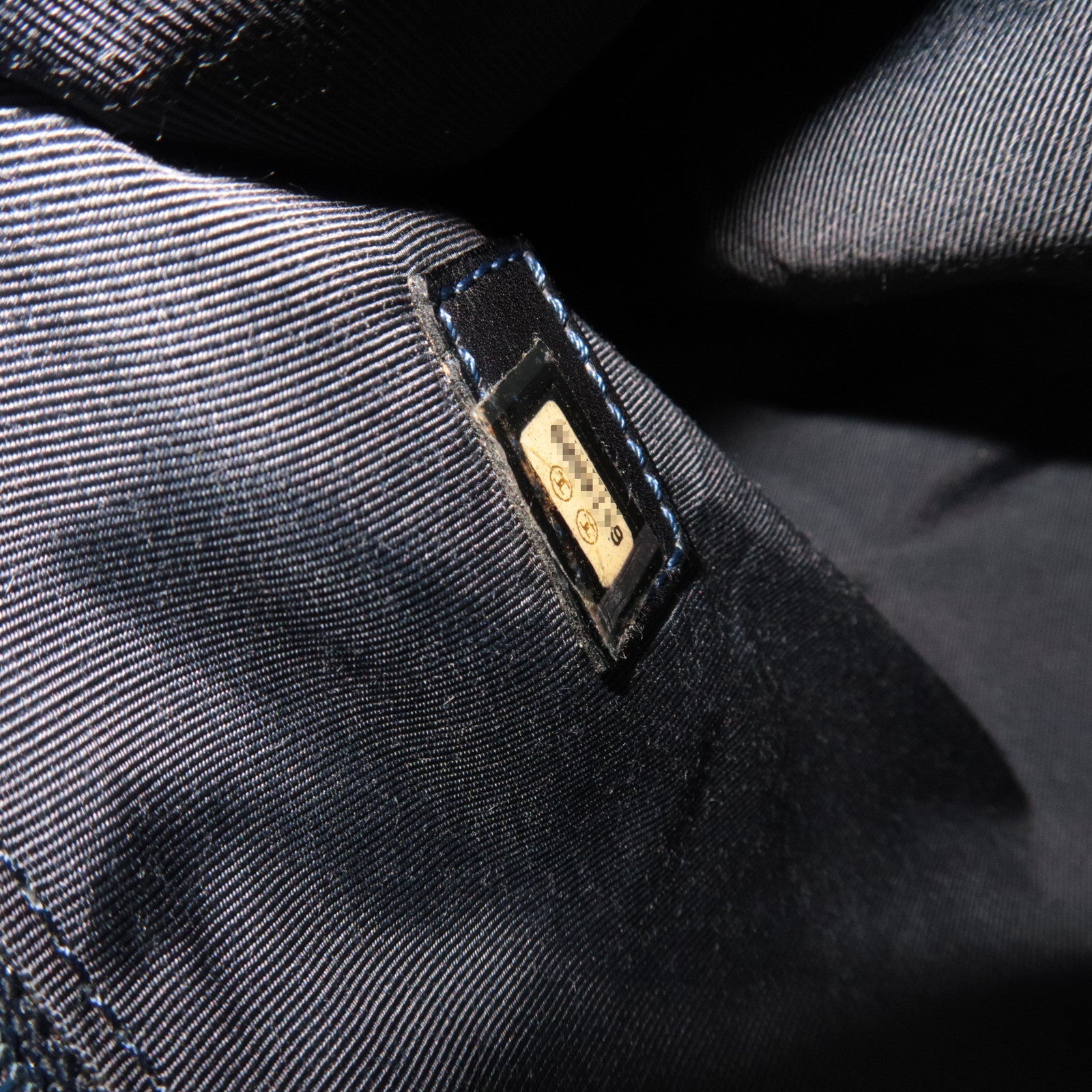 CHANEL Tote Bag Denim Leather Blue Brown 6114009