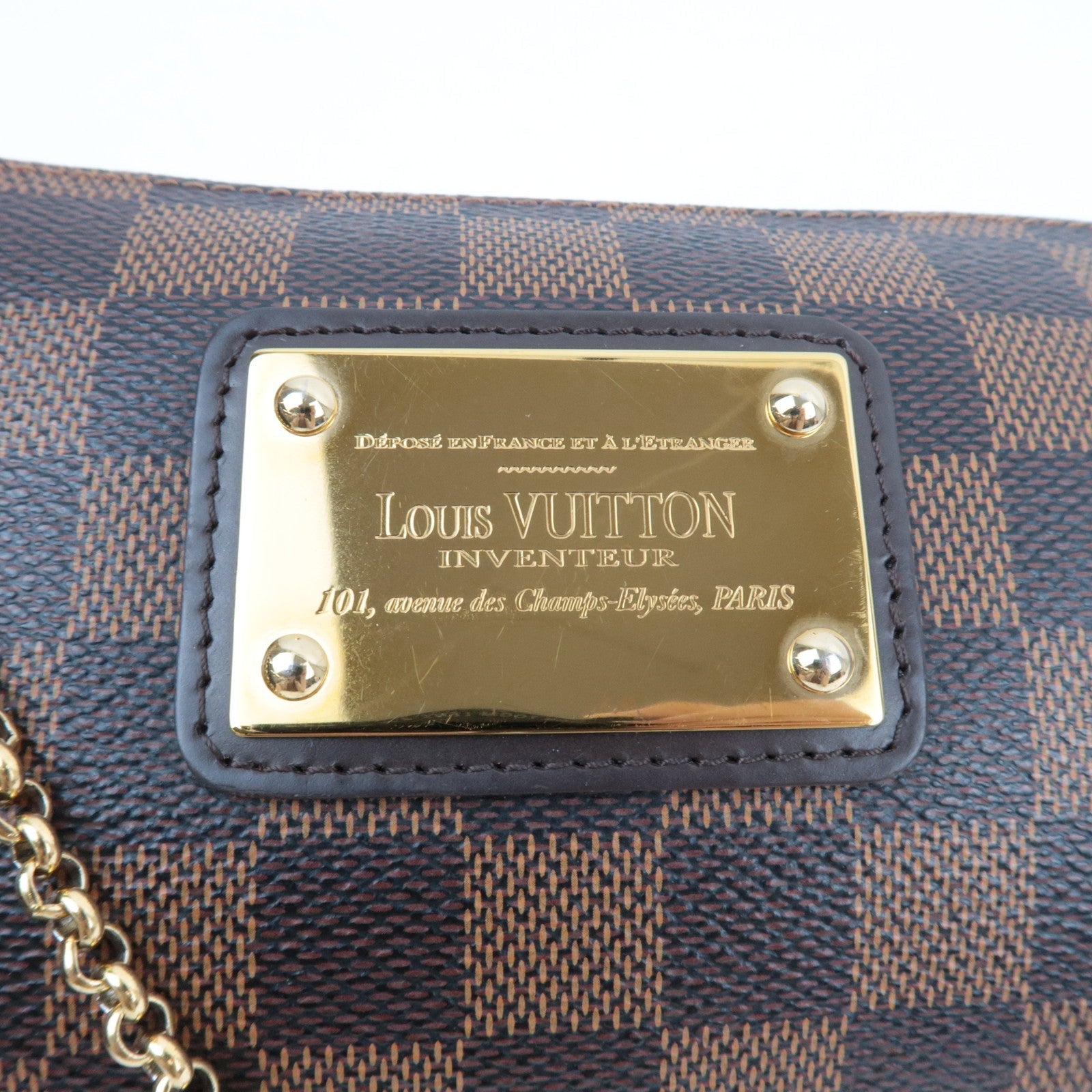 Louis Vuitton Damier Eva Chain Shoulder Bag N55213 AA4132 *Strap is missing