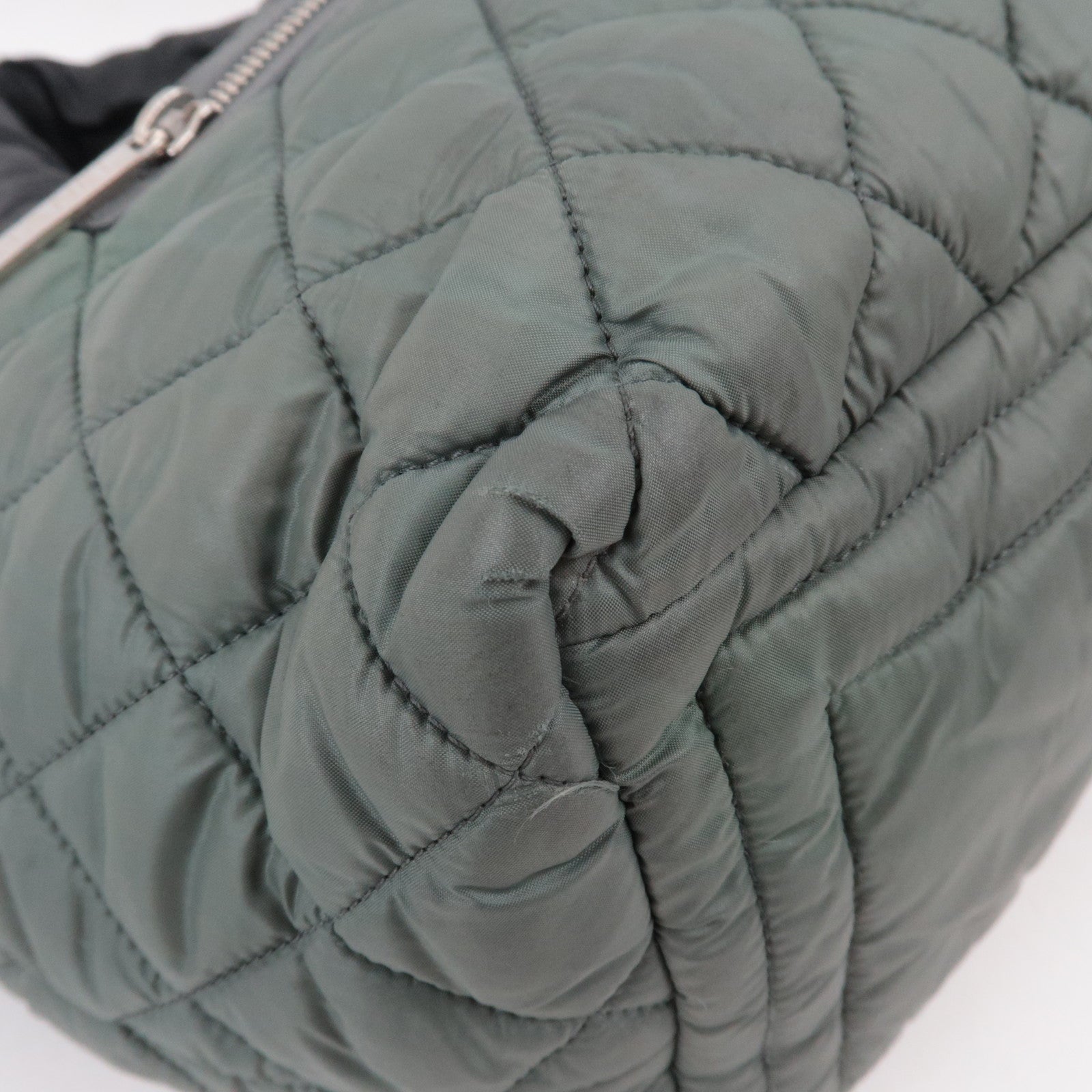 CHANEL Coco Cocoon Tote Bag Nylon Khaki Black A48610 *Dust bag