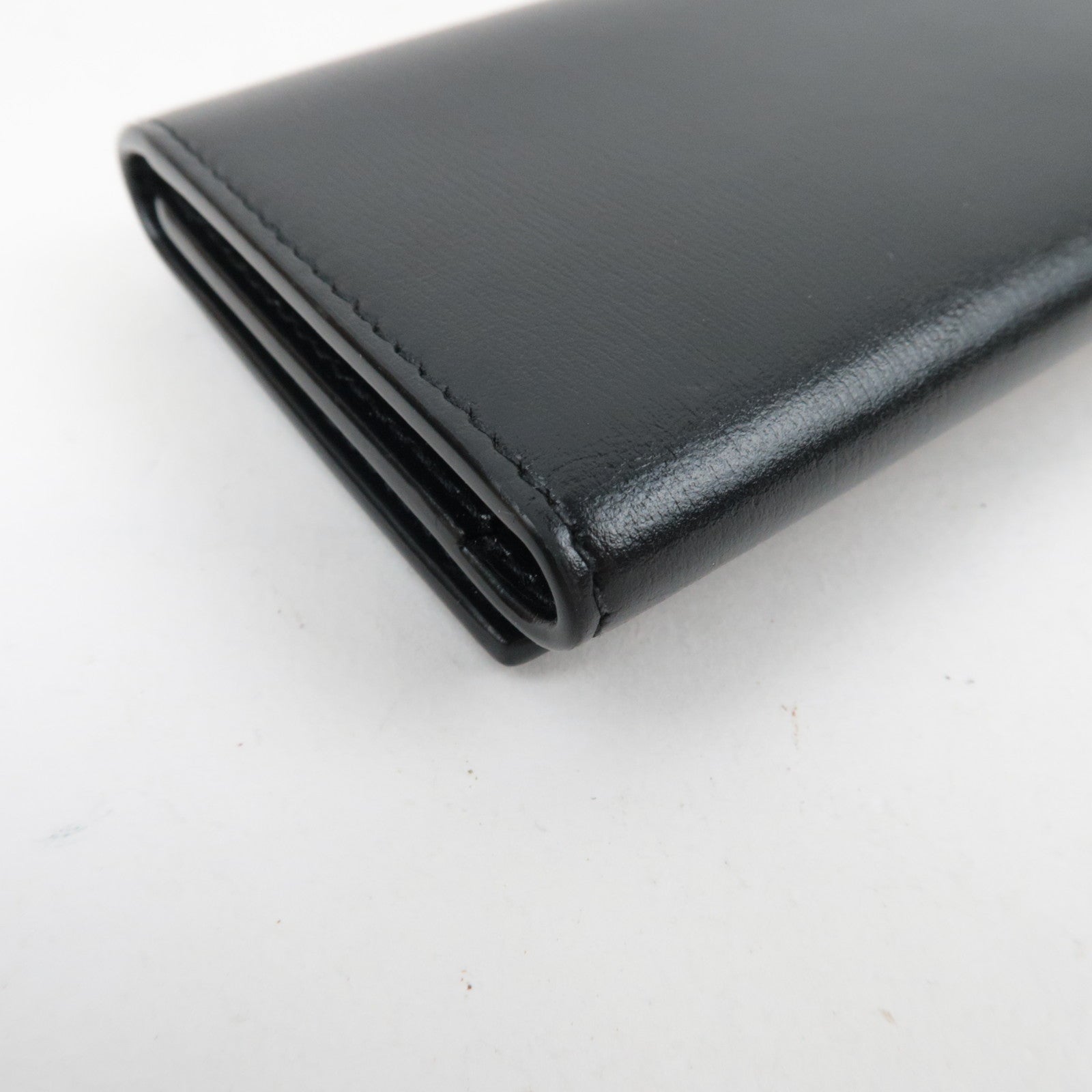 Saint Laurent 6 Rings Key Case Leather Black 654227