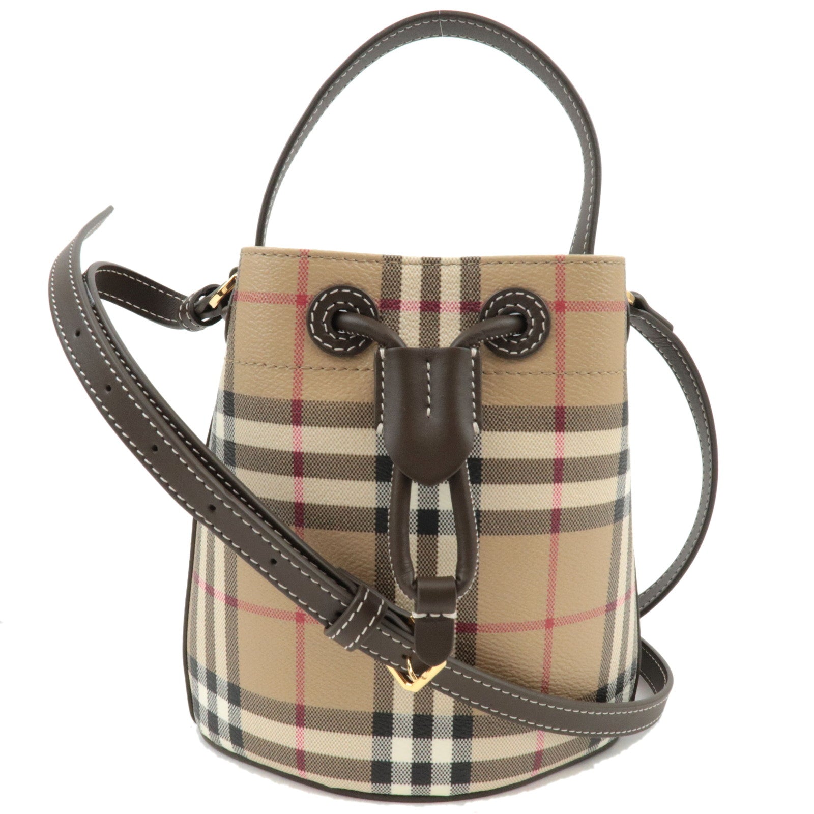 BURBERRY Nova Plaid 2Way Shoulder Bag PVC Leather Beige *Dust bag77234