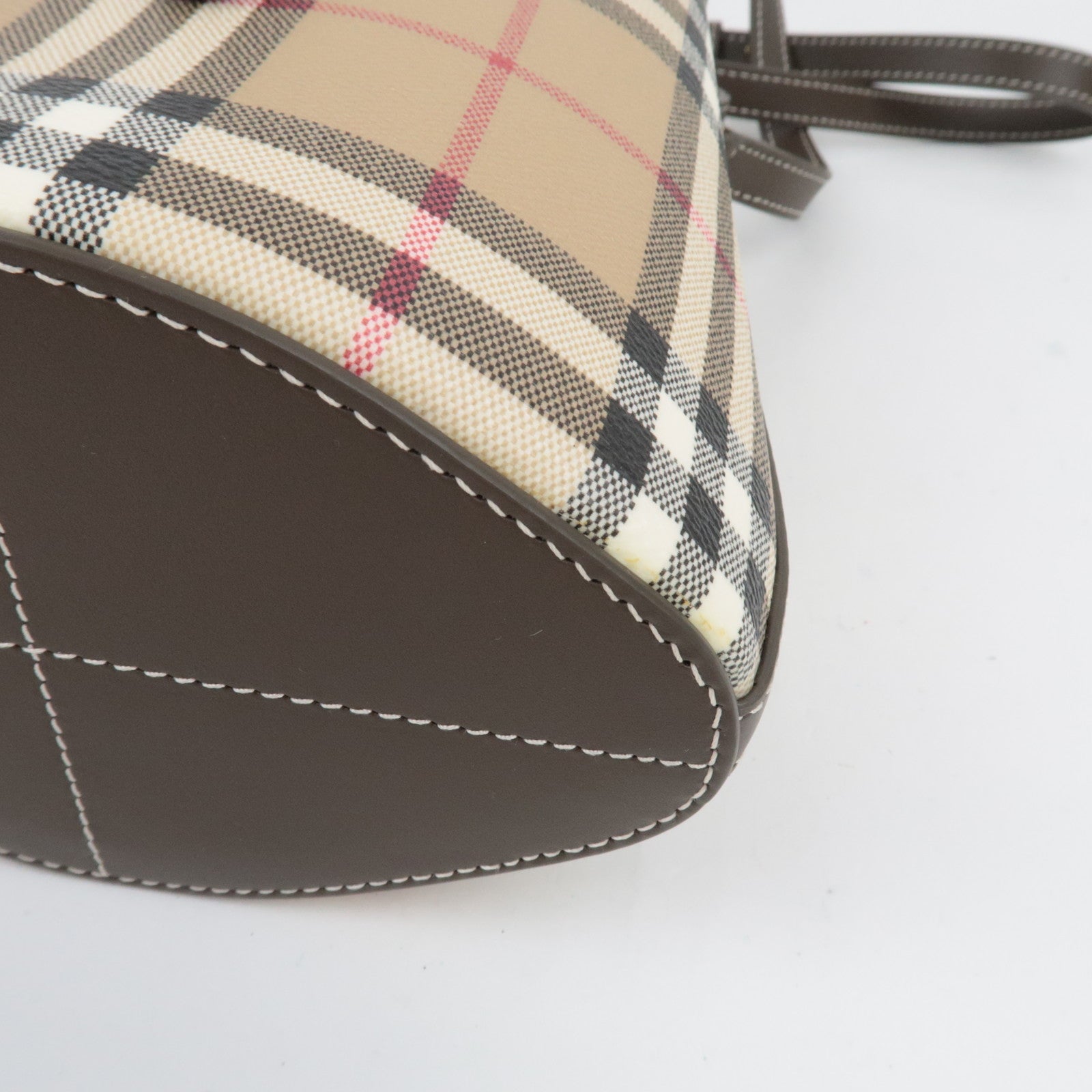 BURBERRY Nova Plaid 2Way Shoulder Bag PVC Leather Beige *Dust bag