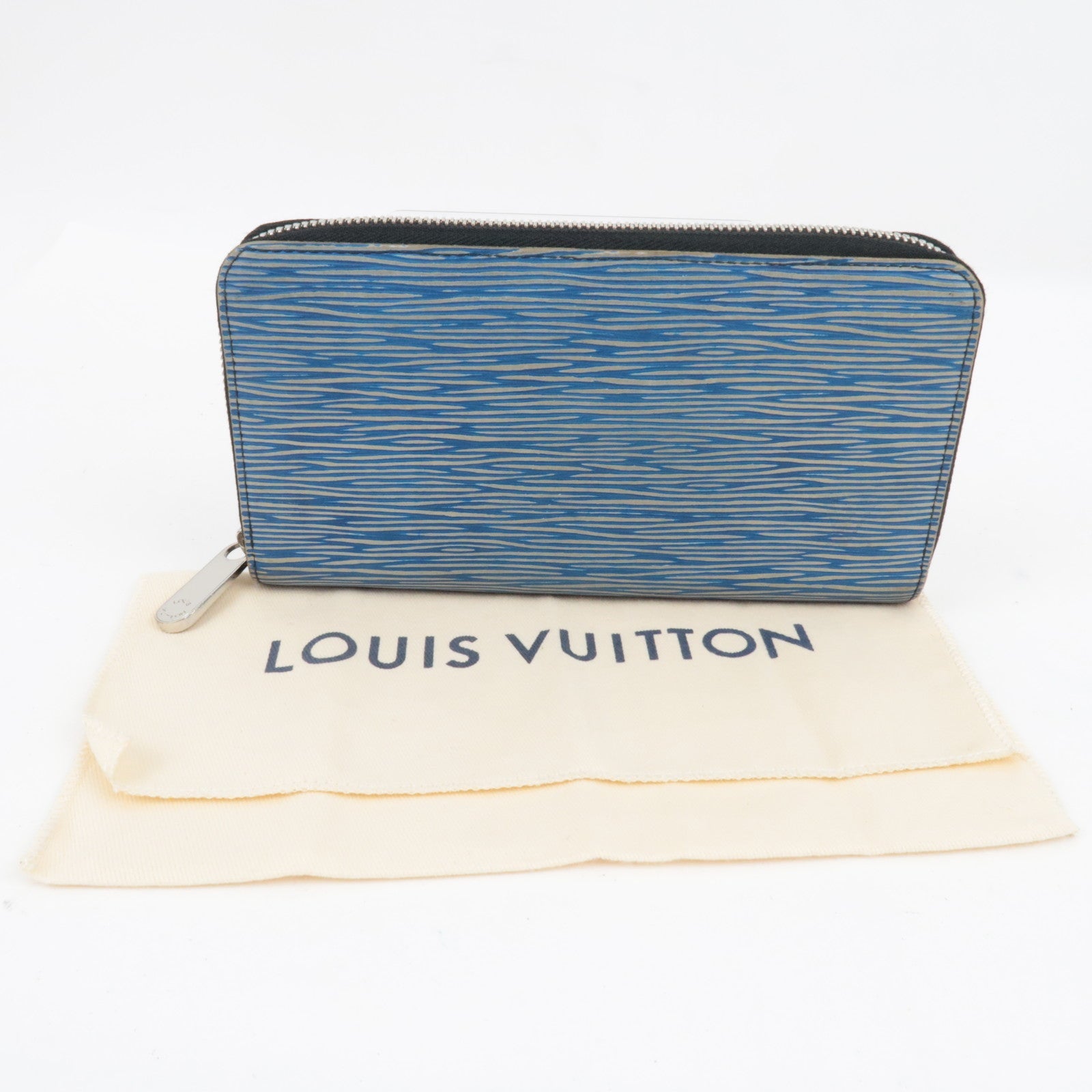 Louis Vuitton Epi Denim Zippy Long Wallet Blue M61862 MI2117 *Dust bag