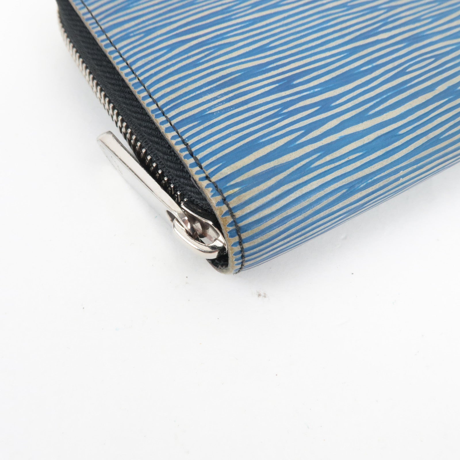 Louis Vuitton Epi Denim Zippy Long Wallet Blue M61862 MI2117 *Dust bag