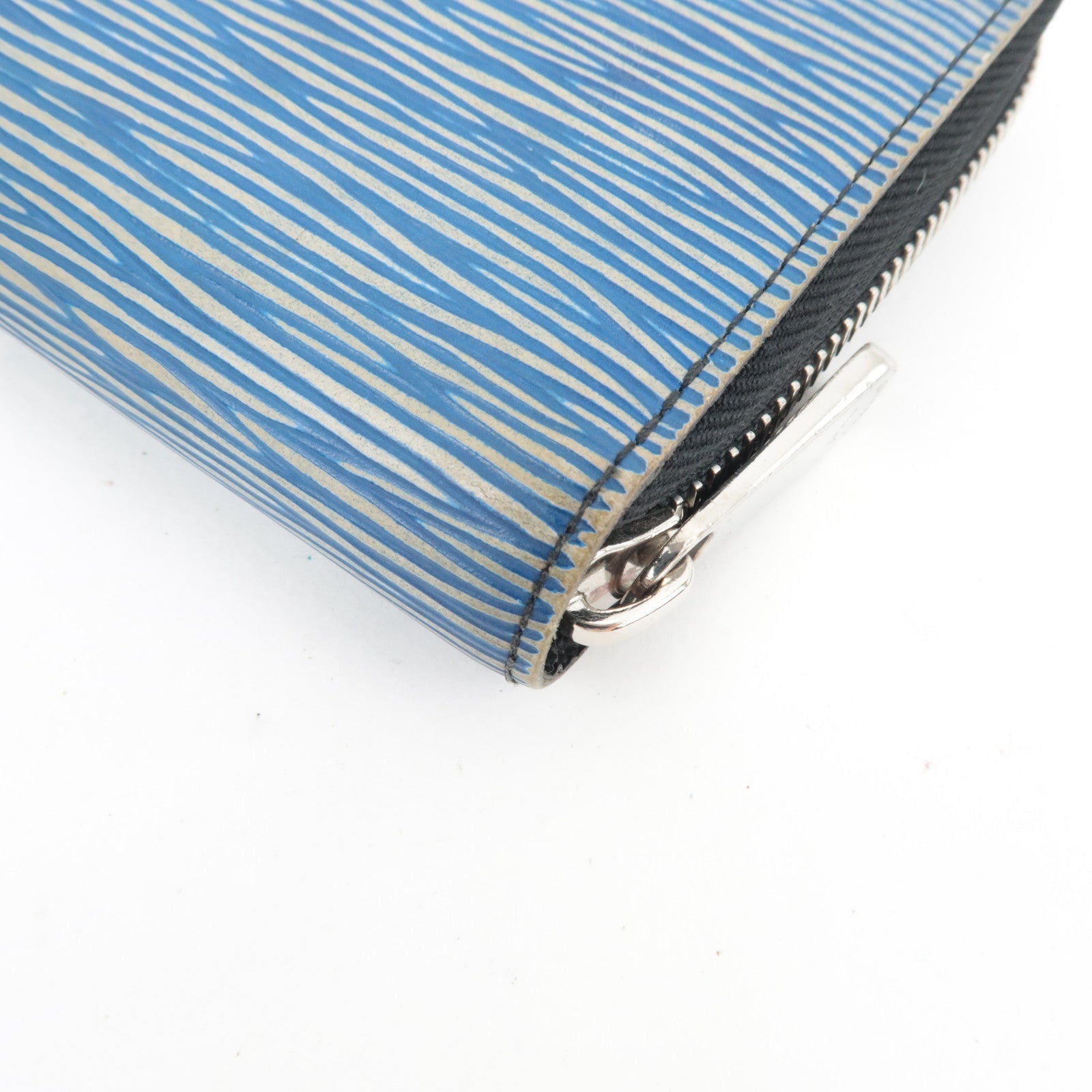 Louis Vuitton Epi Denim Zippy Long Wallet Blue M61862 MI2117 *Dust bag