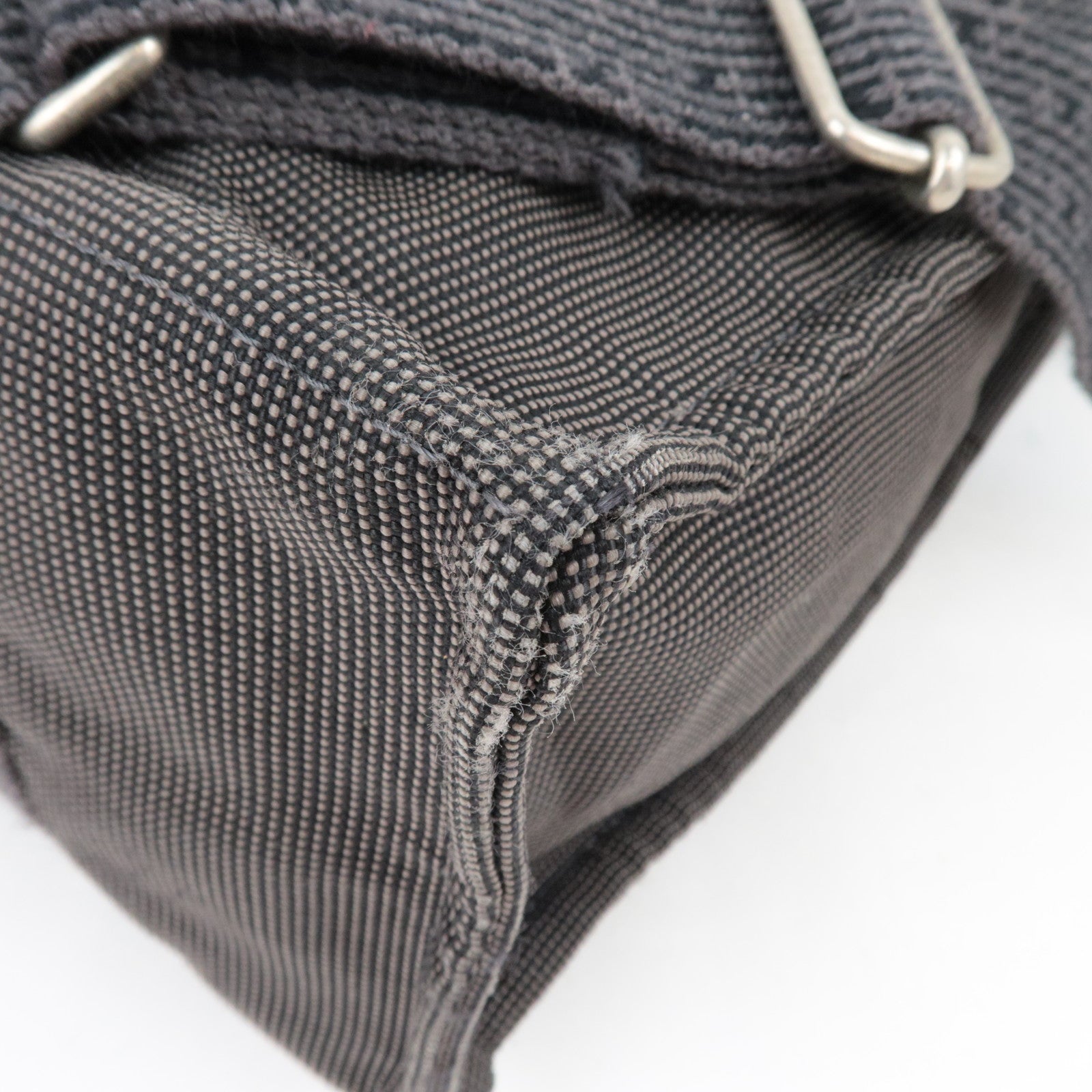 HERMES Her Line A Dos MM Backpack Nylon Canvas Gray *Lock