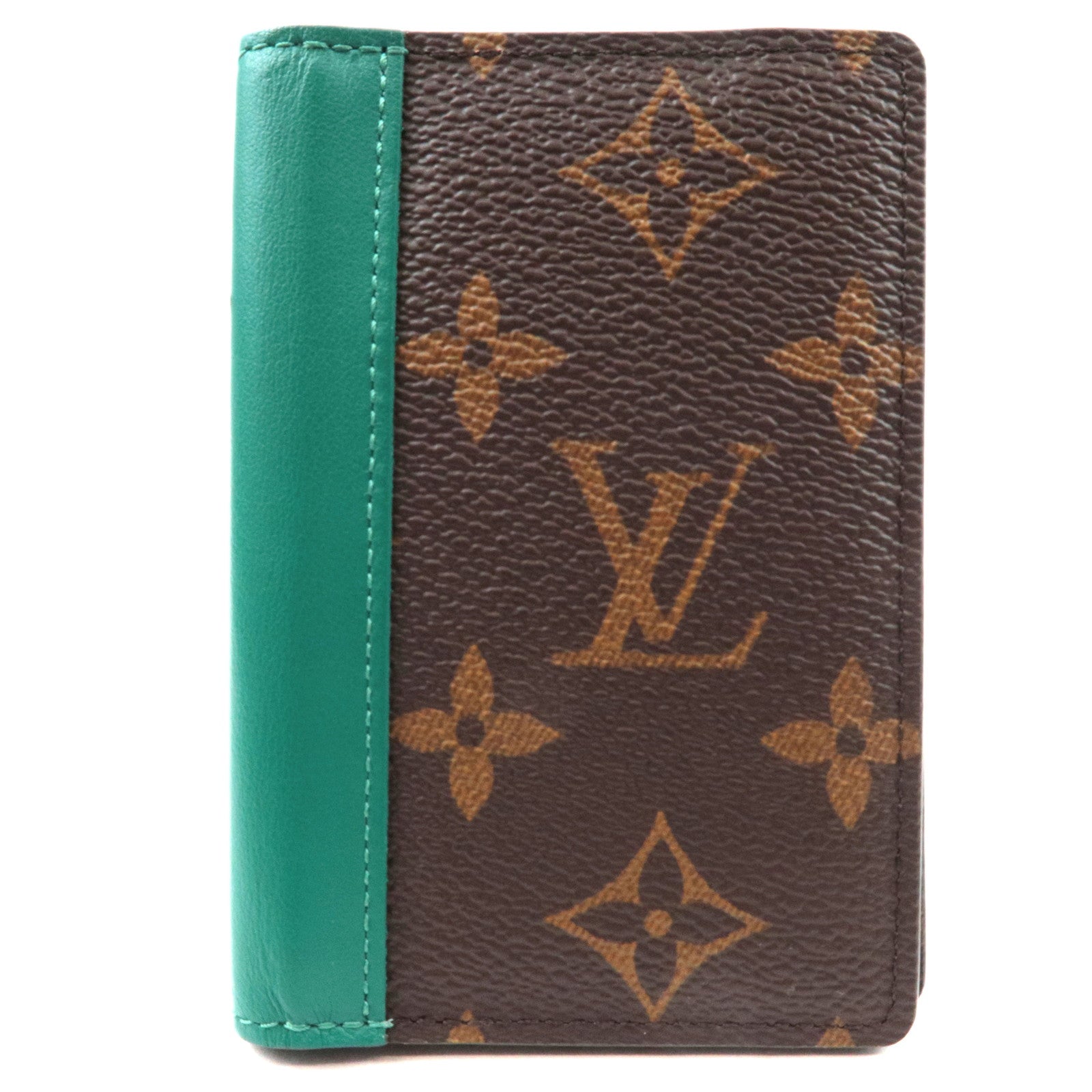 Louis Vuitton Monogram Macassar Organizer De Poche Card Case Borneo Green M12829 RFID 77319