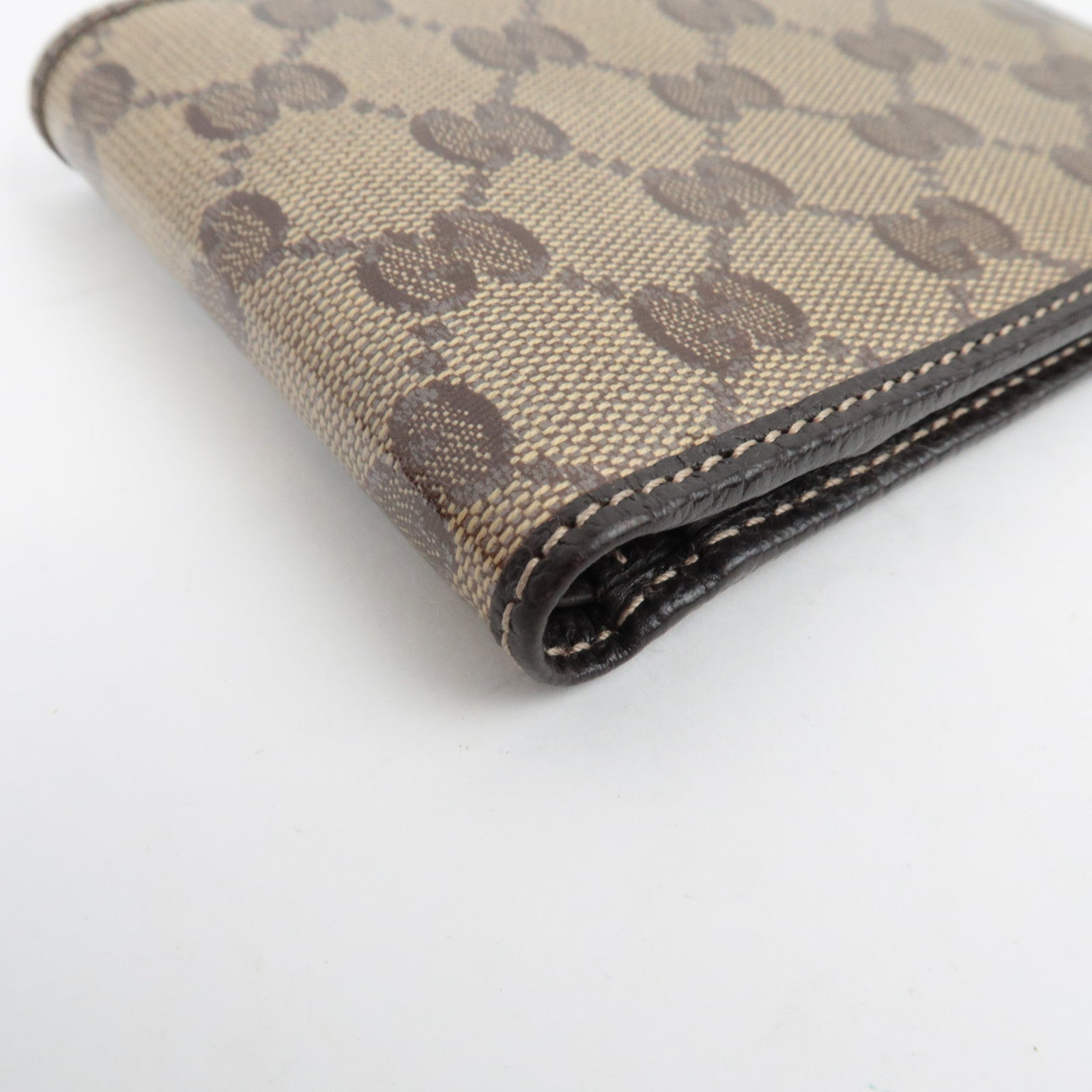 GUCCI GG Crystal Bi-Fold Wallet Beige Brown 292534 *Box, Dust bag