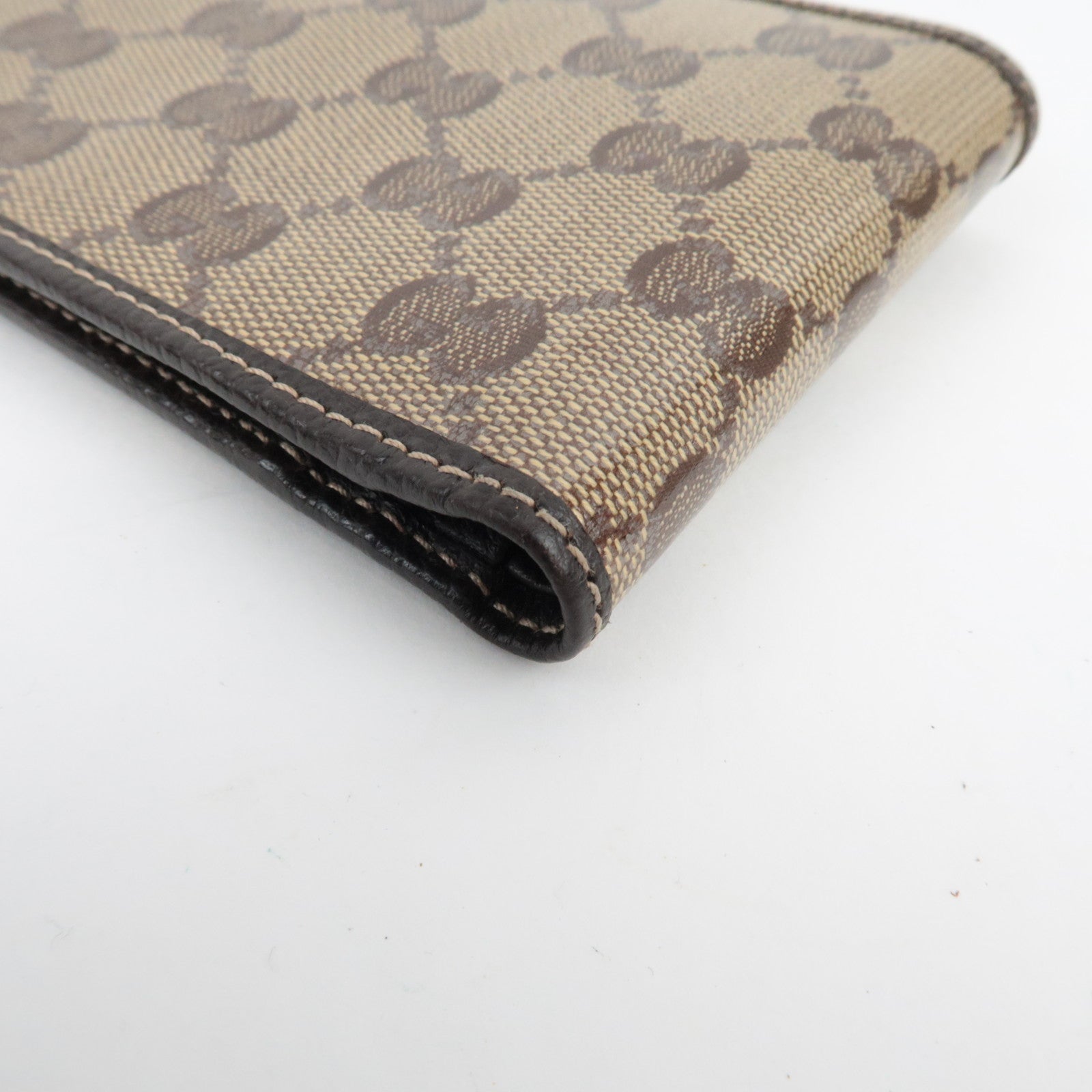 GUCCI GG Crystal Bi-Fold Wallet Beige Brown 292534 *Box, Dust bag