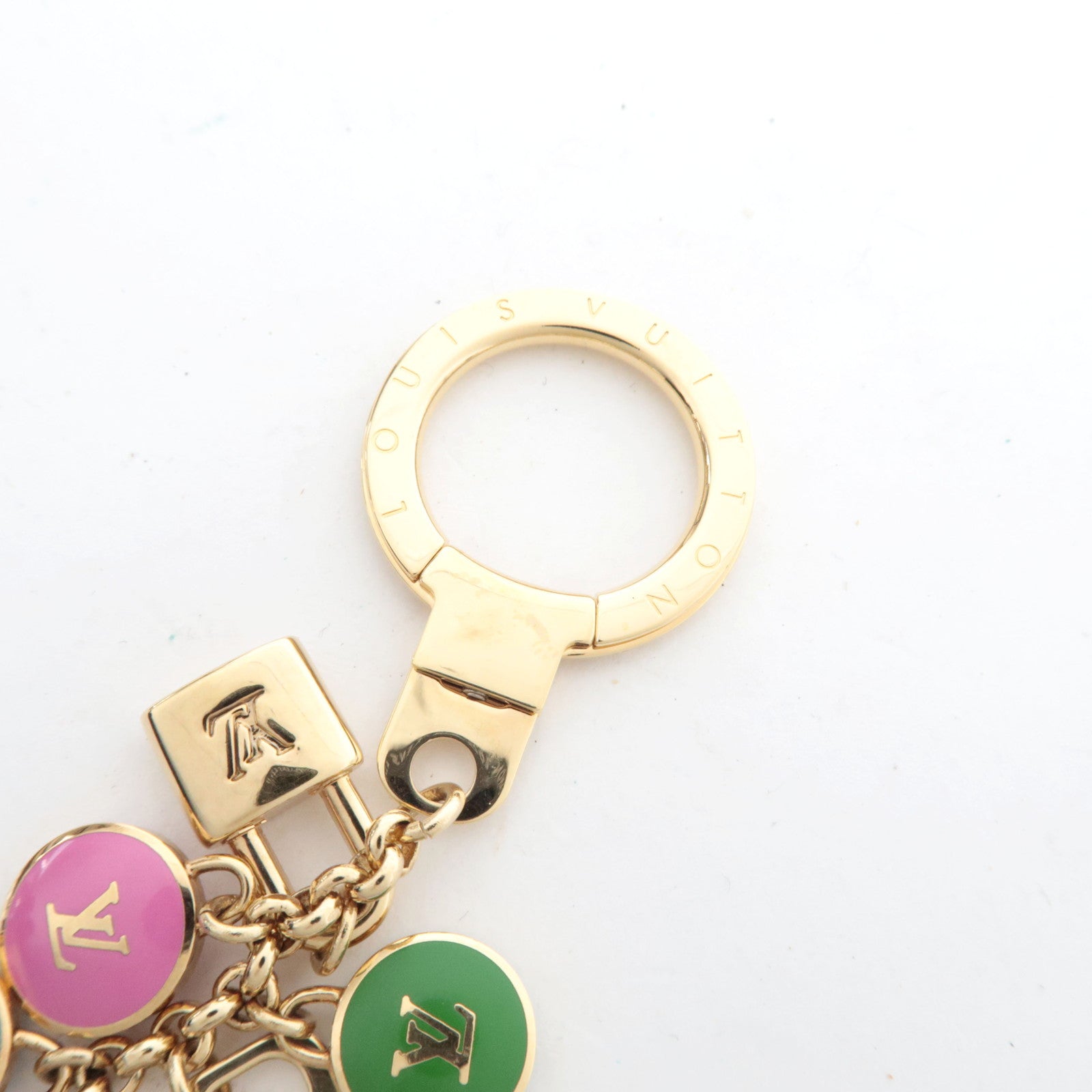 Louis Vuitton Set of 2 Porte Cles Pastille Bag Charm, Phone Strap Gold M65381 M65388 *Box, Dust bag