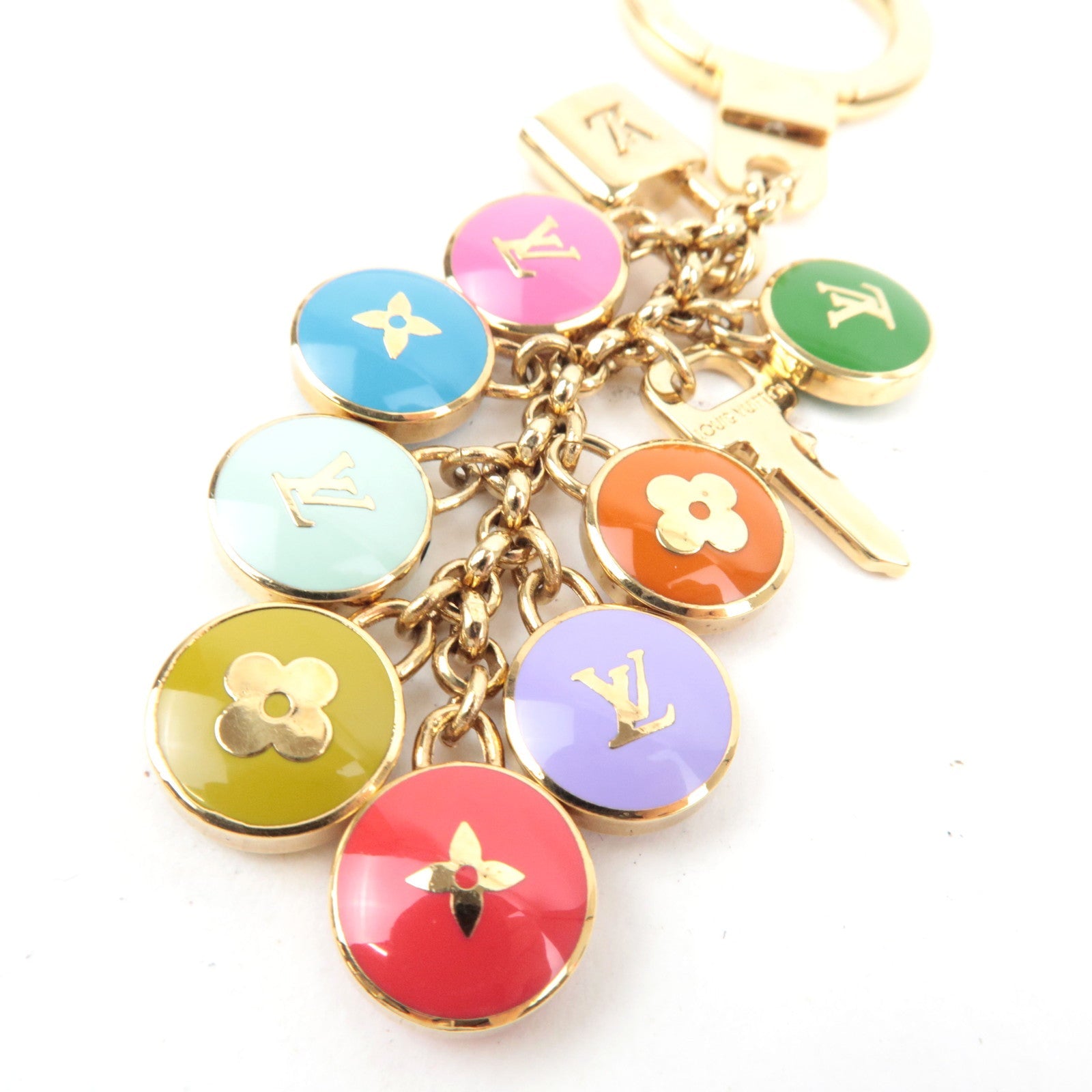 Louis Vuitton Set of 2 Porte Cles Pastille Bag Charm, Phone Strap Gold M65381 M65388 *Box, Dust bag