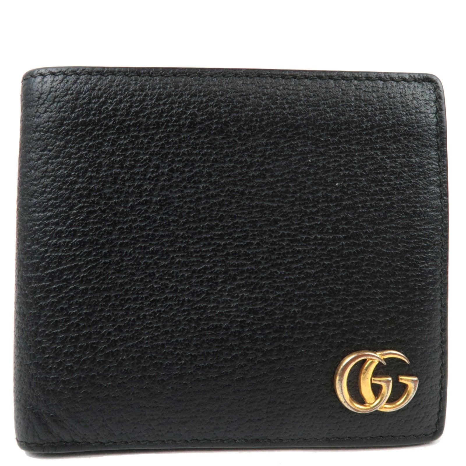 Gucci GG Marmont Bi-Fold Wallet Leather Black 428725 *Box, Dust bag77324