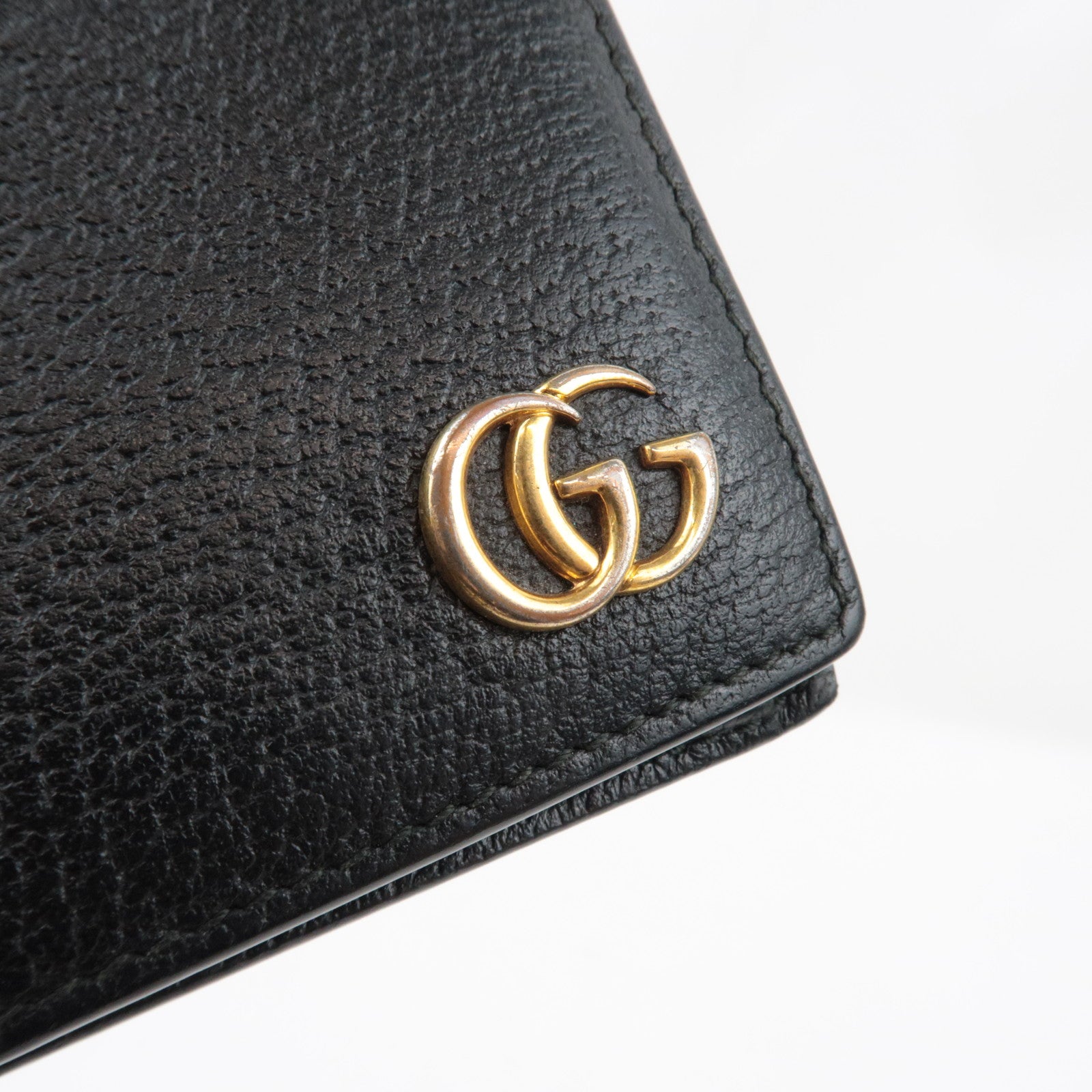 Gucci GG Marmont Bi-Fold Wallet Leather Black 428725 *Box, Dust bag