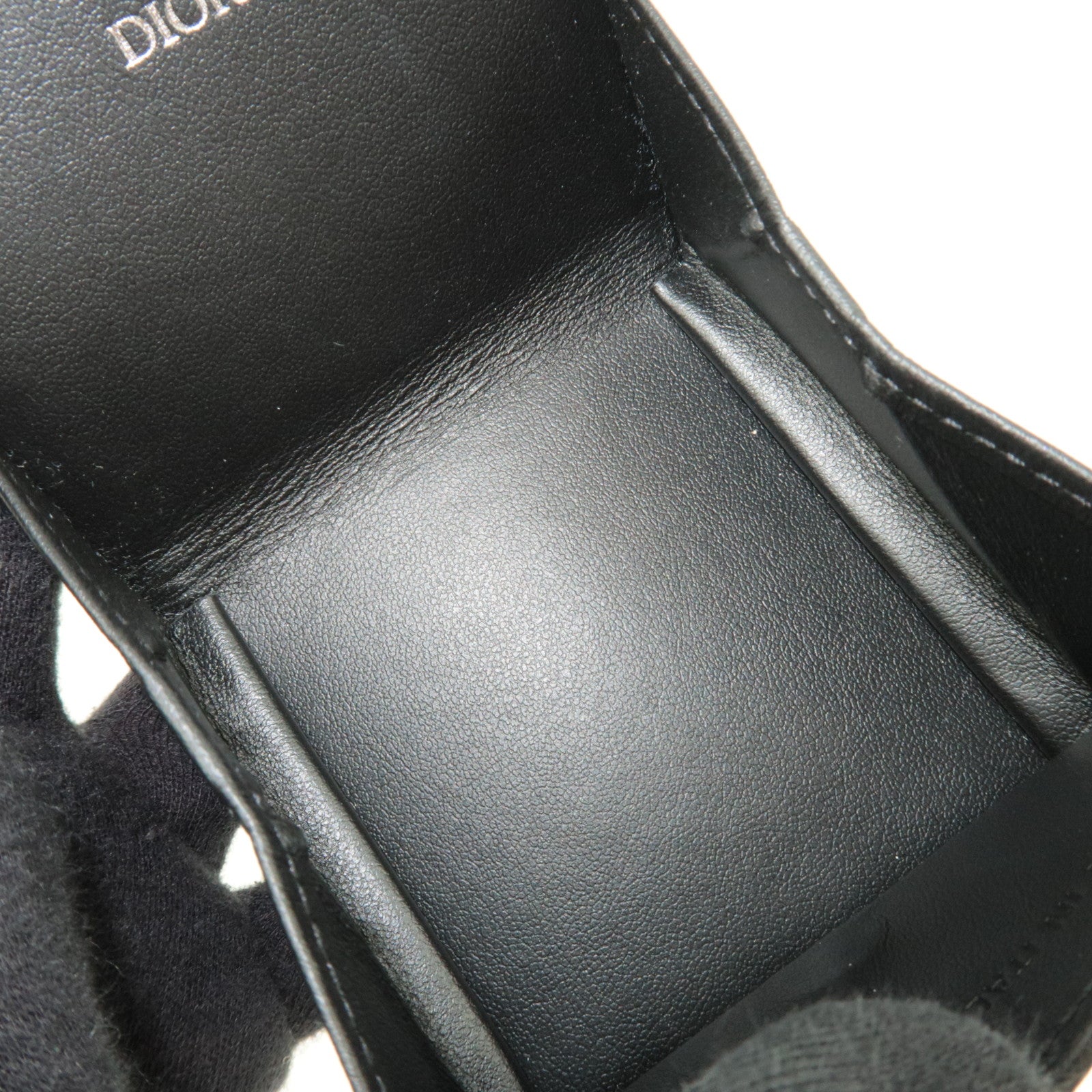 Christian Dior Oblique Trotter Coin Case Canvas Navy*Box, Dust bag