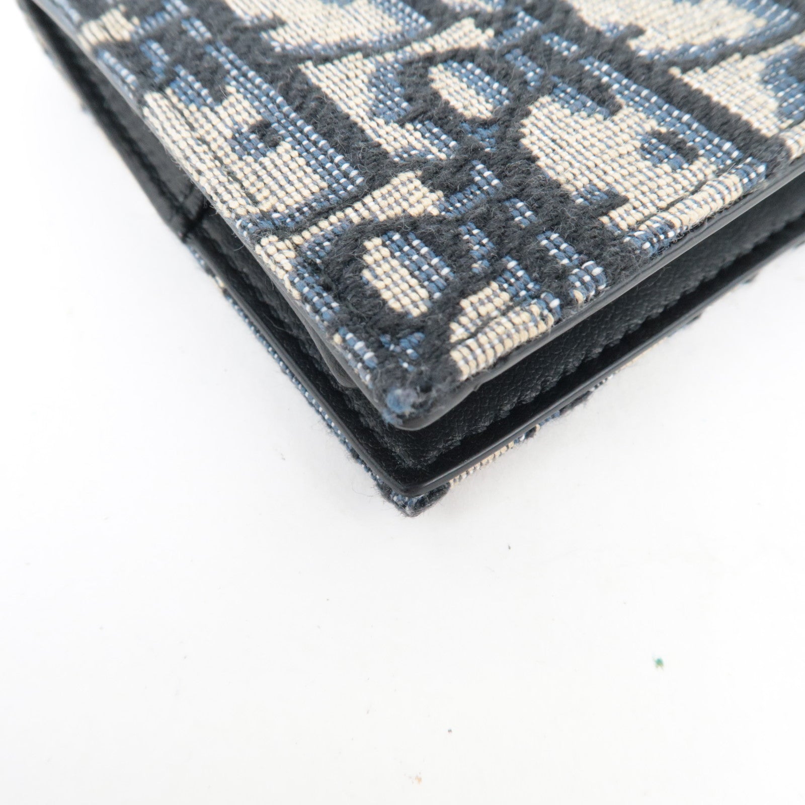 Christian Dior Oblique Trotter Coin Case Canvas Navy*Box, Dust bag