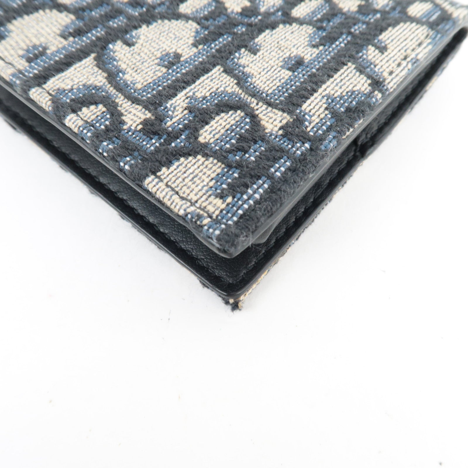 Christian Dior Oblique Trotter Coin Case Canvas Navy*Box, Dust bag