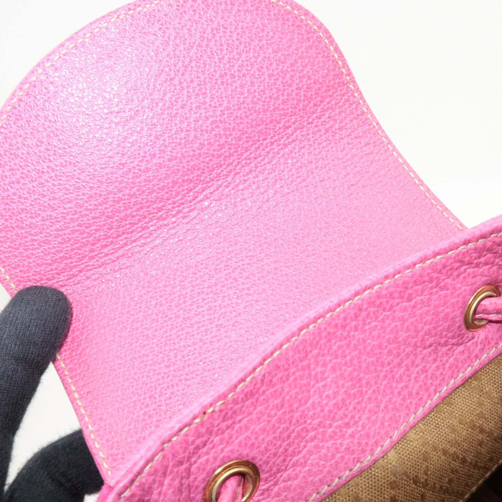 GUCCI Bamboo Backpack Suede Pink 003.1705