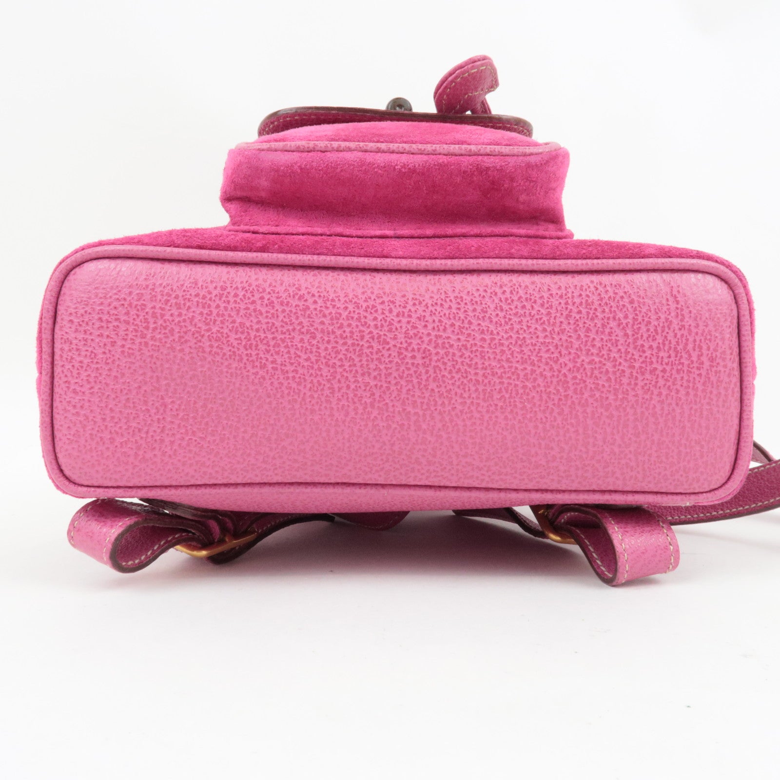 GUCCI Bamboo Backpack Suede Pink 003.1705