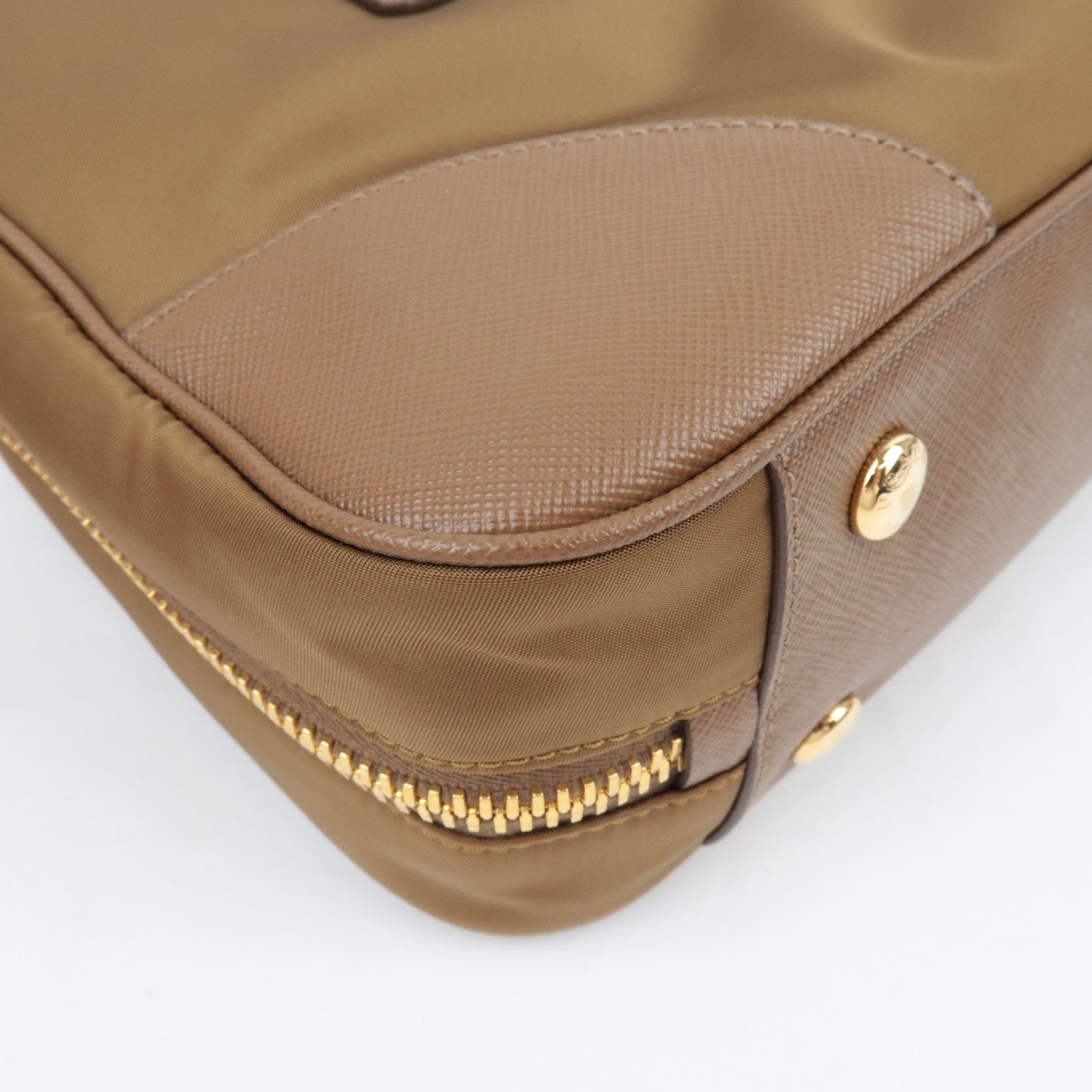 PRADA Re-Edition 1978 Medium 2Way Handbag Leather Beige 1BB115 *Strap, Clochette, Poignet