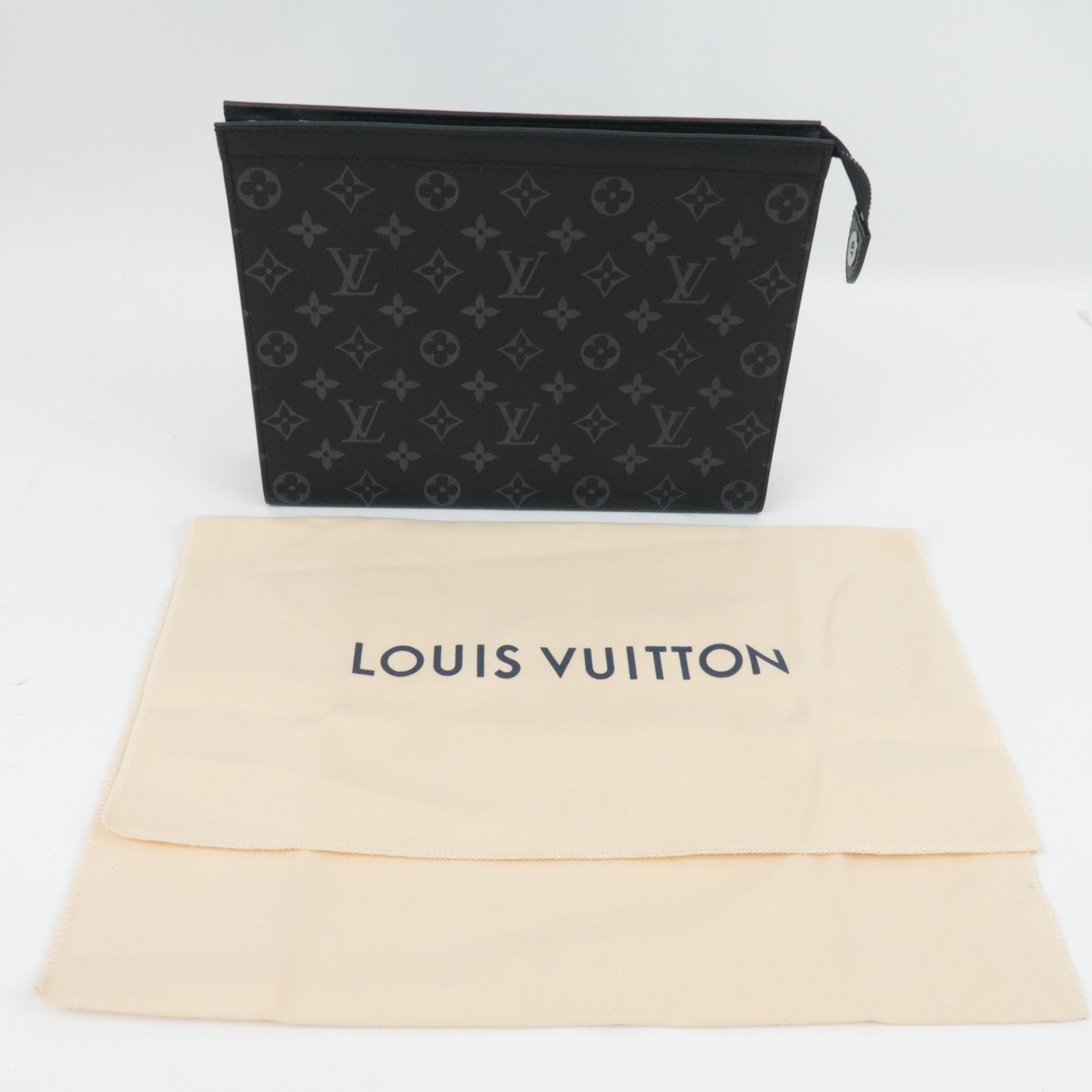 Louis Vuitton Monogram Eclipse Pochette Voyage MM Clutch Bag M61692 RFID *Dust bag