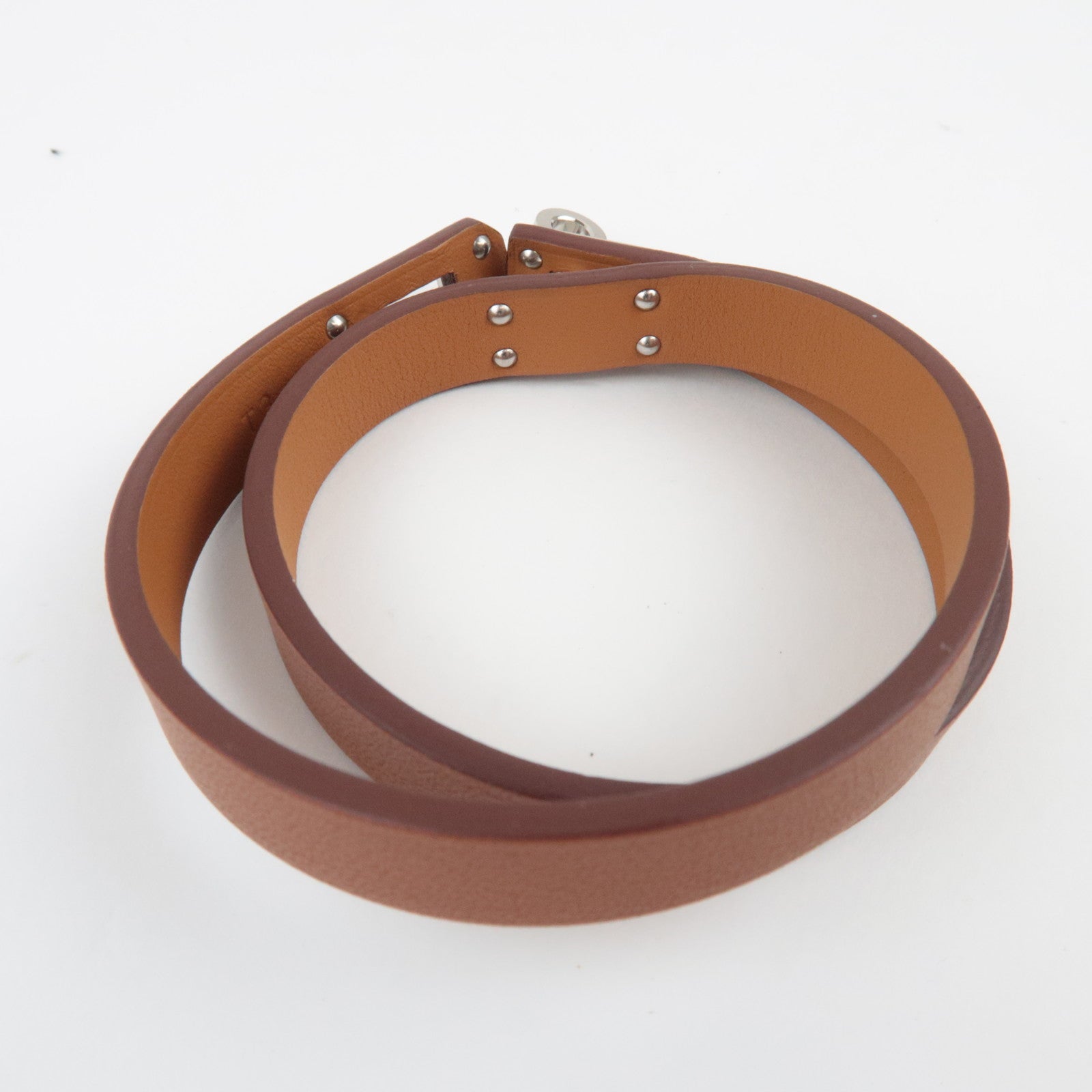 HERMES Kelly Double Tour Bracelet T3 Z Stamp (2021) Swift Metal Gold Silver HDW *Box, Dust bag