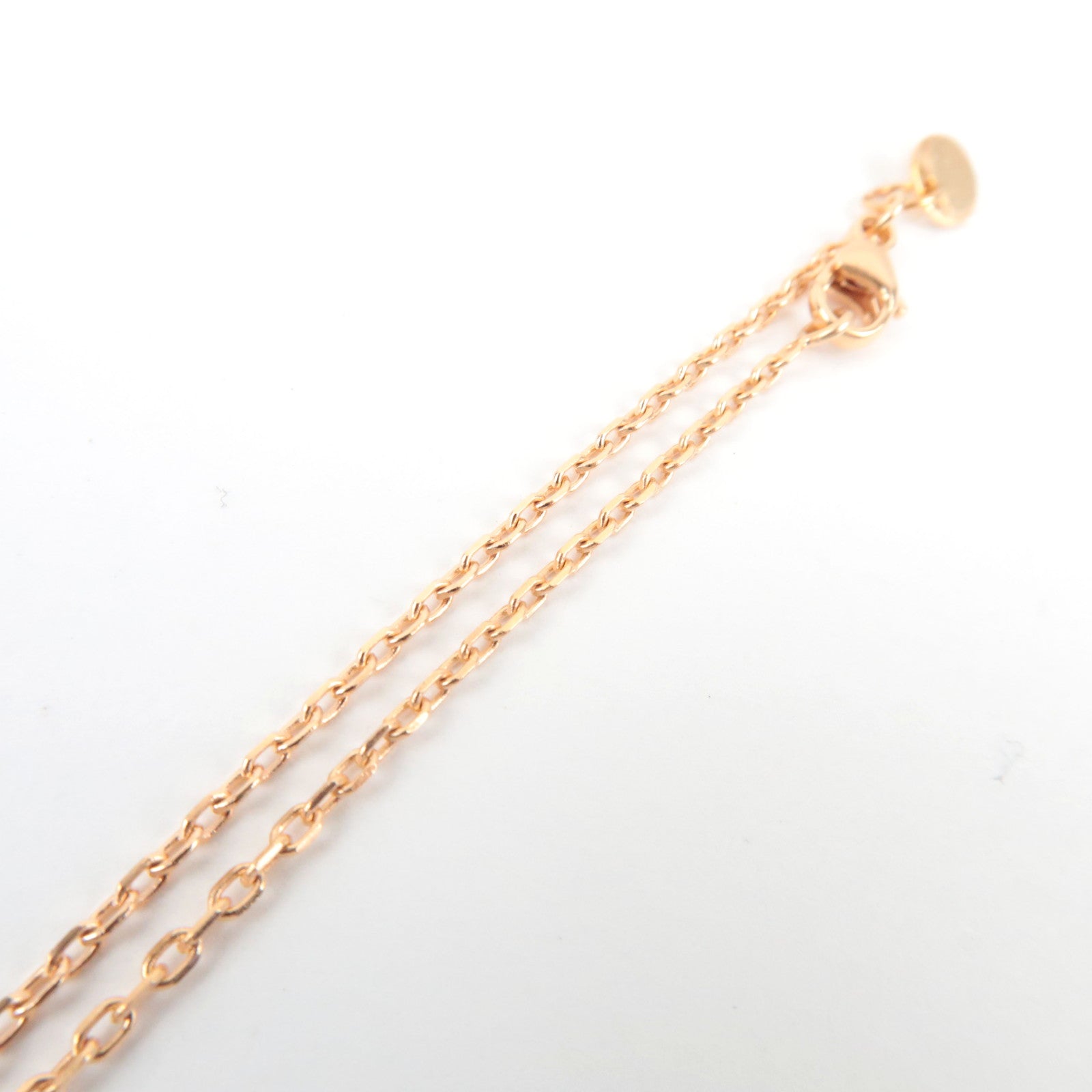 HERMES As De Coeur Necklace Metal Leather White Pink Gold *Box, Dust bag